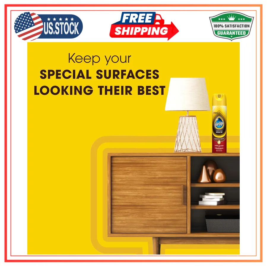 Pledge Moisturizing Wood Oil Furniture Conditioner & Dusting Spray 3 Pack 9.7oz