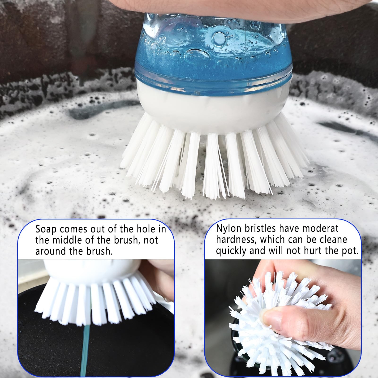 4 Pack Brush Refills for OXO Dish Brush Refill B, Brush Head OXO Dish Brush H…