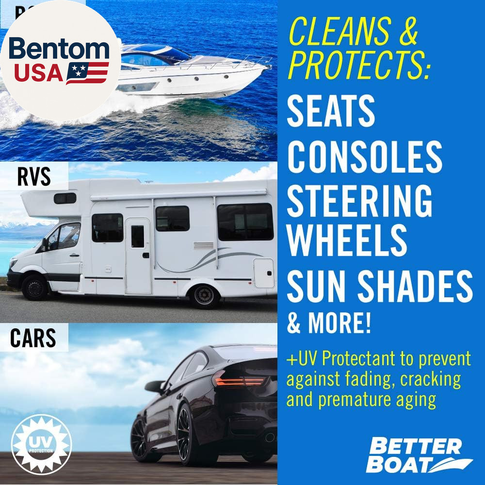 Boat Cleaner Wipes with UV Protection, Marine Vinyl Cleaner and Protectant, for