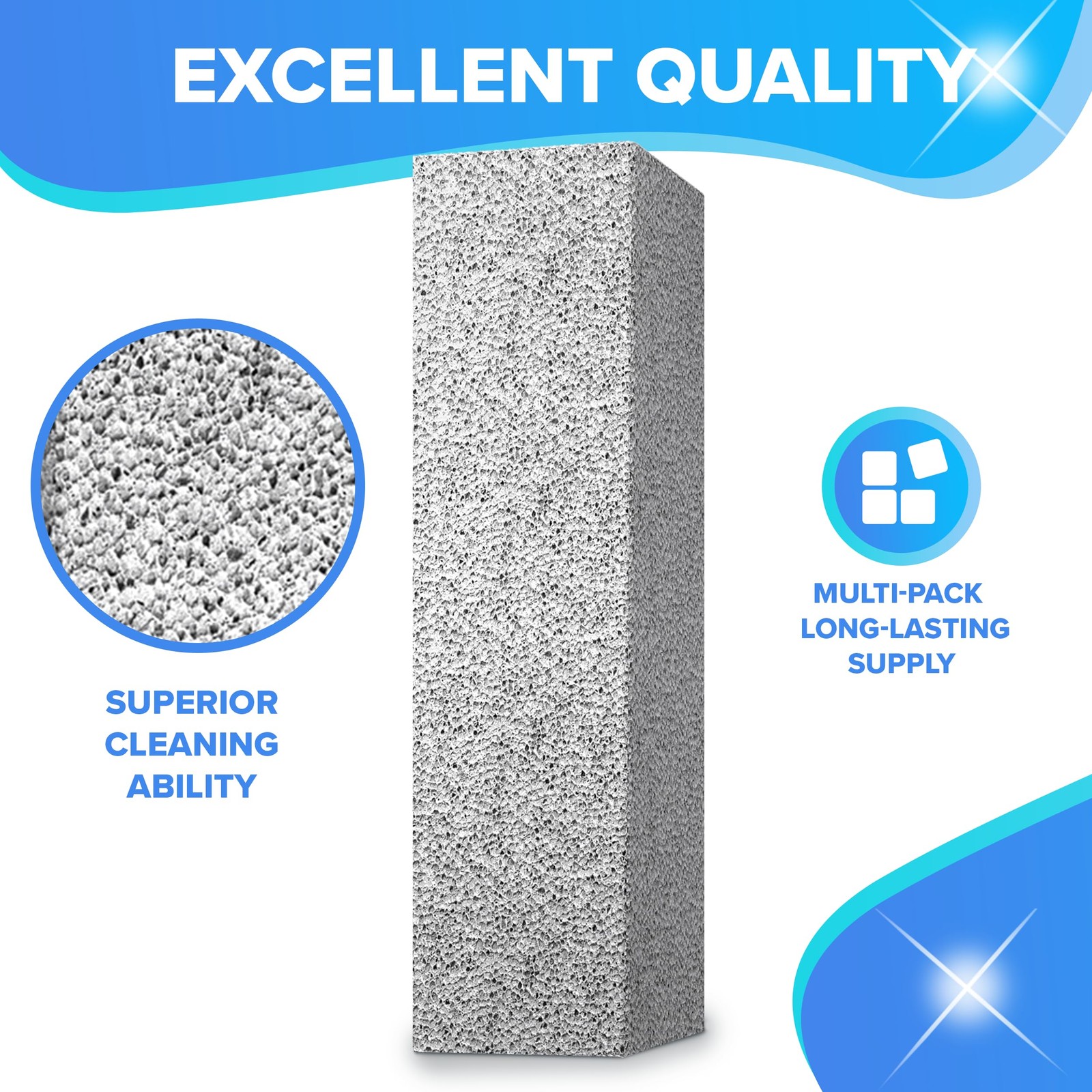 Pumice Stone Cleaner Handle Toilet Bowl Hard Water Ring Remover 6 Pack