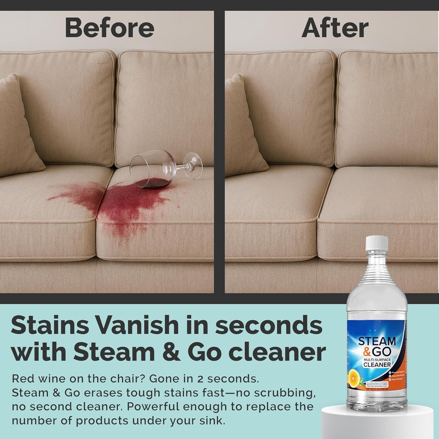 Fresh Orange Scent Multi-Surface Cleaner – 32 oz Oxy Power Spray for Home Use