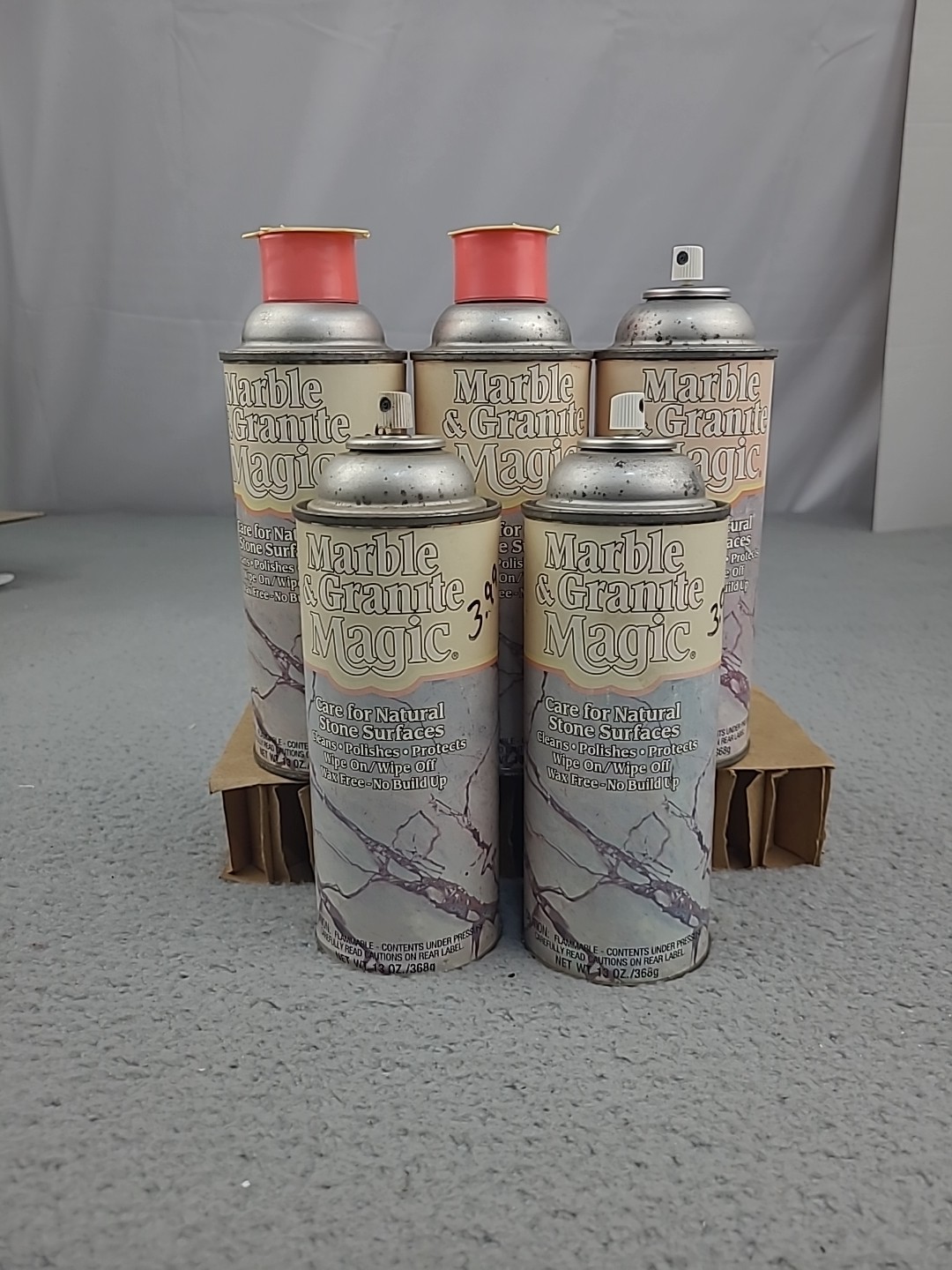 5x Vintage New Marble And Granite Magic Cleans Protects No Caps