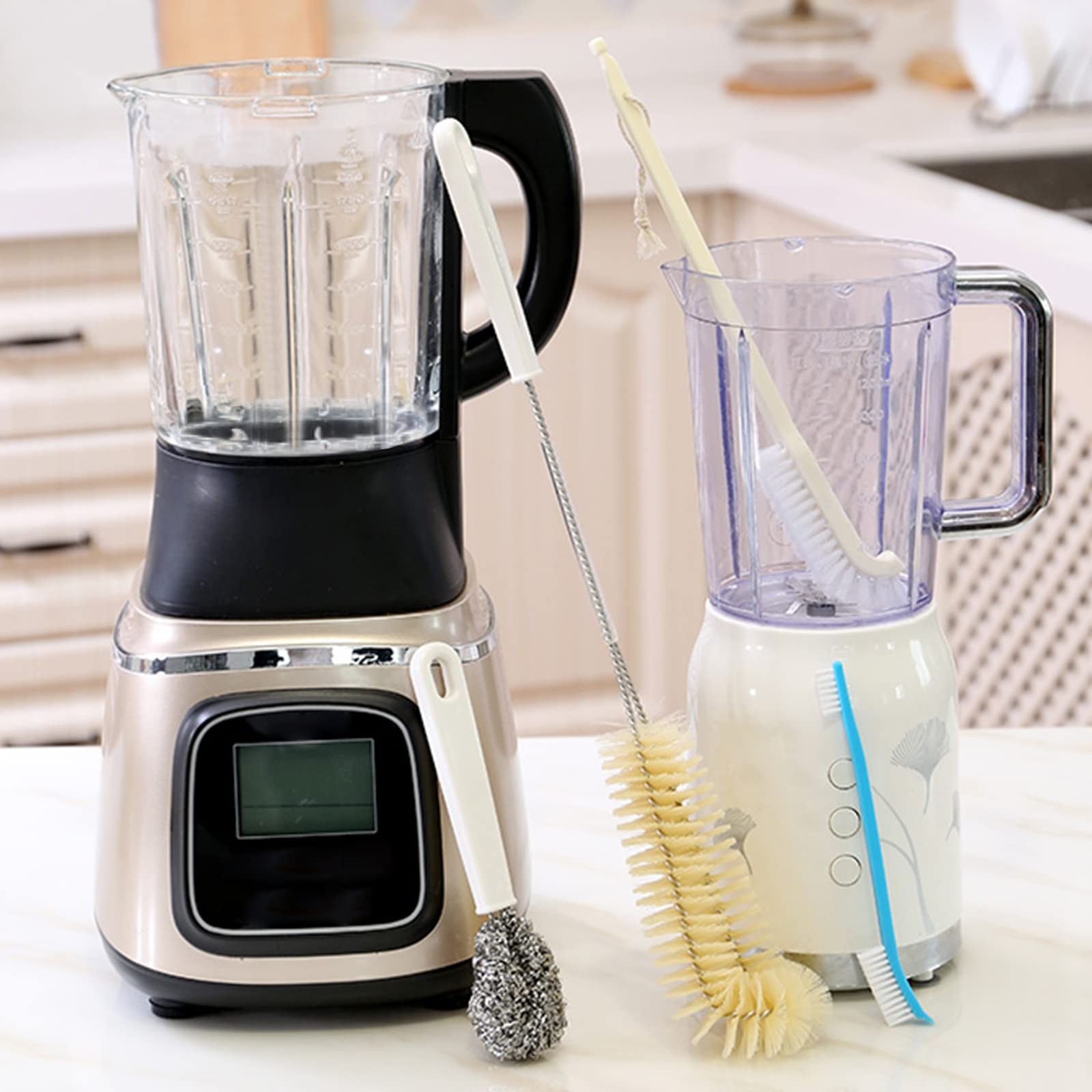 Portable Blender Cleaning Brush Set of 4 – With Hanging Hole – Long Handle – …