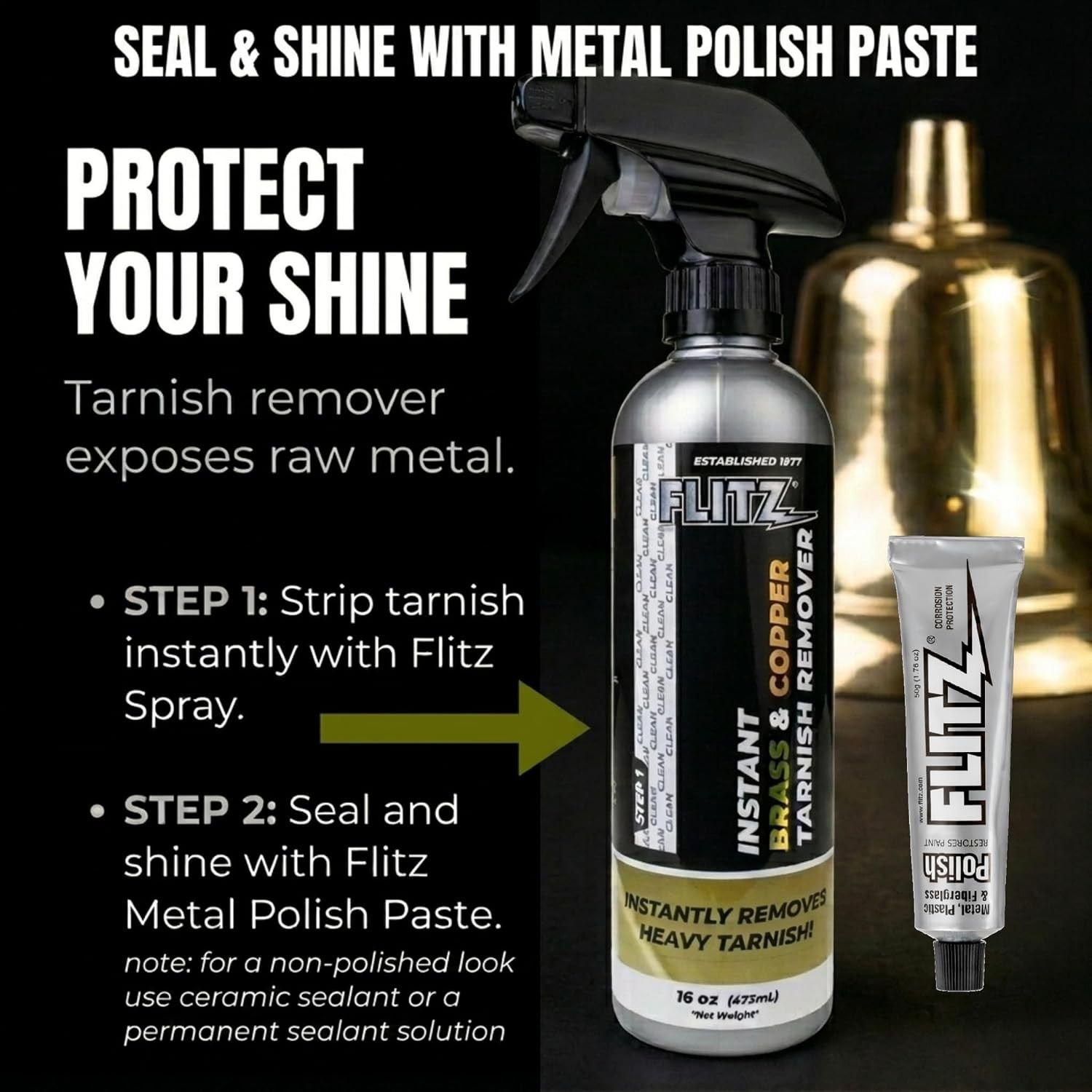 FLITZ Instant Brass & Copper Tarnish Remover 2 Pack BC 01806 (SEE VIDEO)