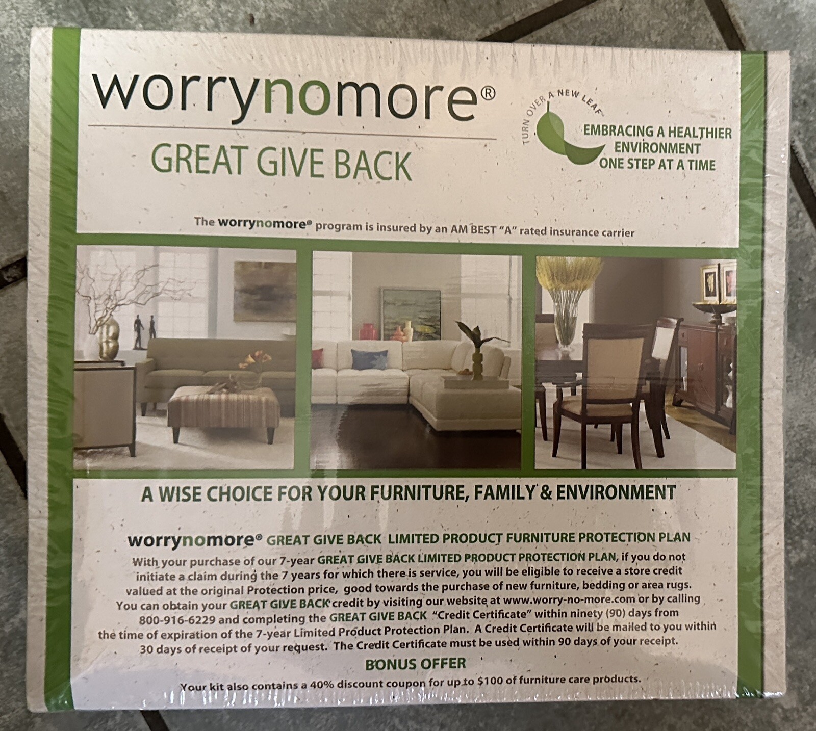 Worrynomore Worry No More Leather Microfiber Wood Furniture Care Cleaner Kit New