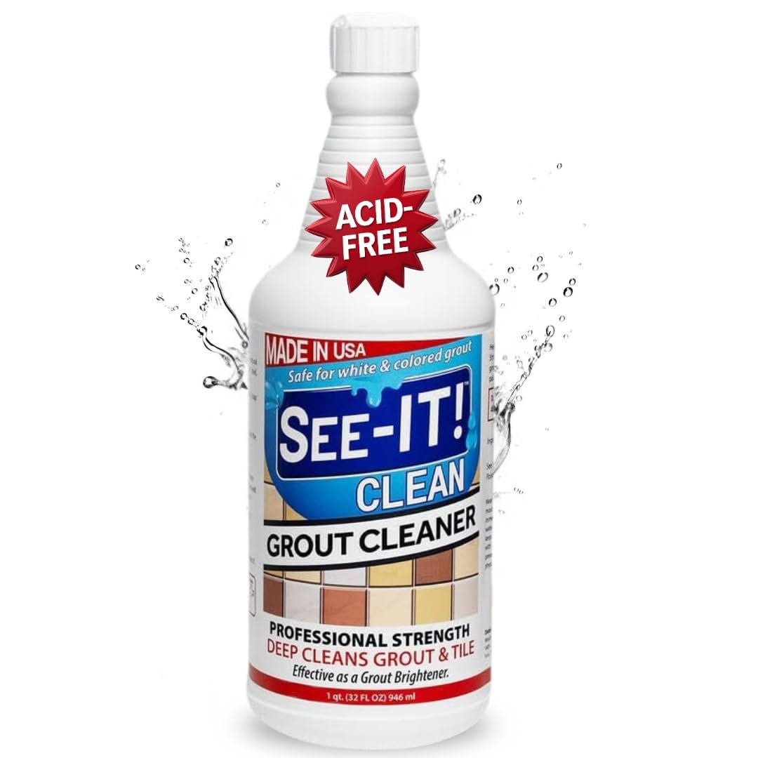 SEE-IT! Grout & Tile Deep Cleaner Brightener & Heavy-Duty Stain Remover Acid-…