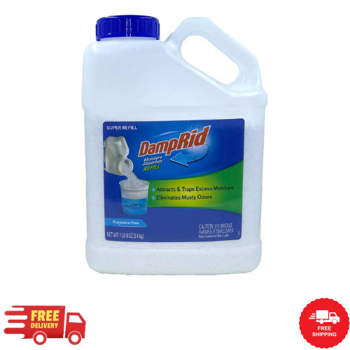 NEW Super Refill DampRid 7.5 lbs. Moisture Absorber Fragrance Free Remove Odors