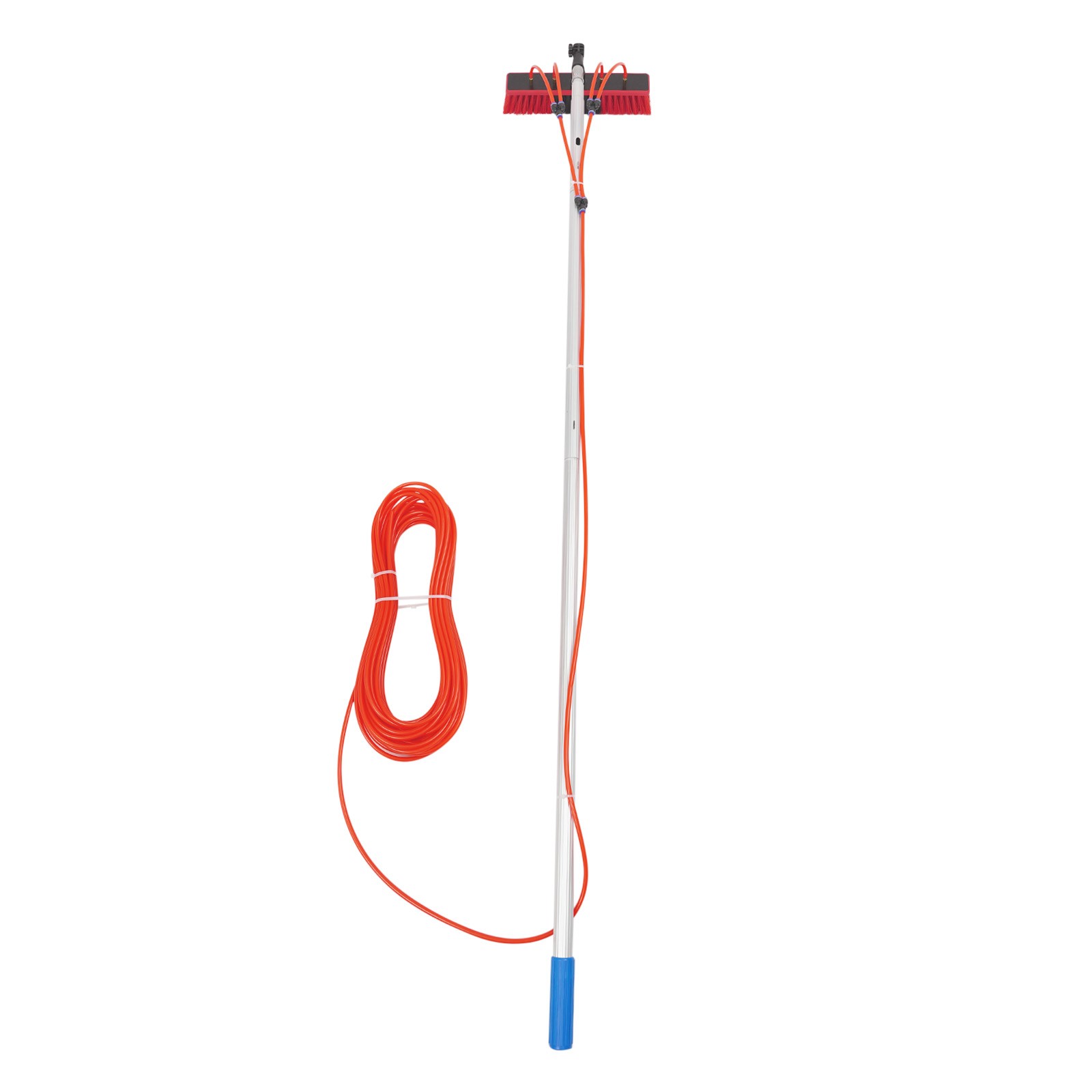 Solar Panel Cleaning Brush Kit 13ft Telescopic Pole W/Water Fed Brush For Window