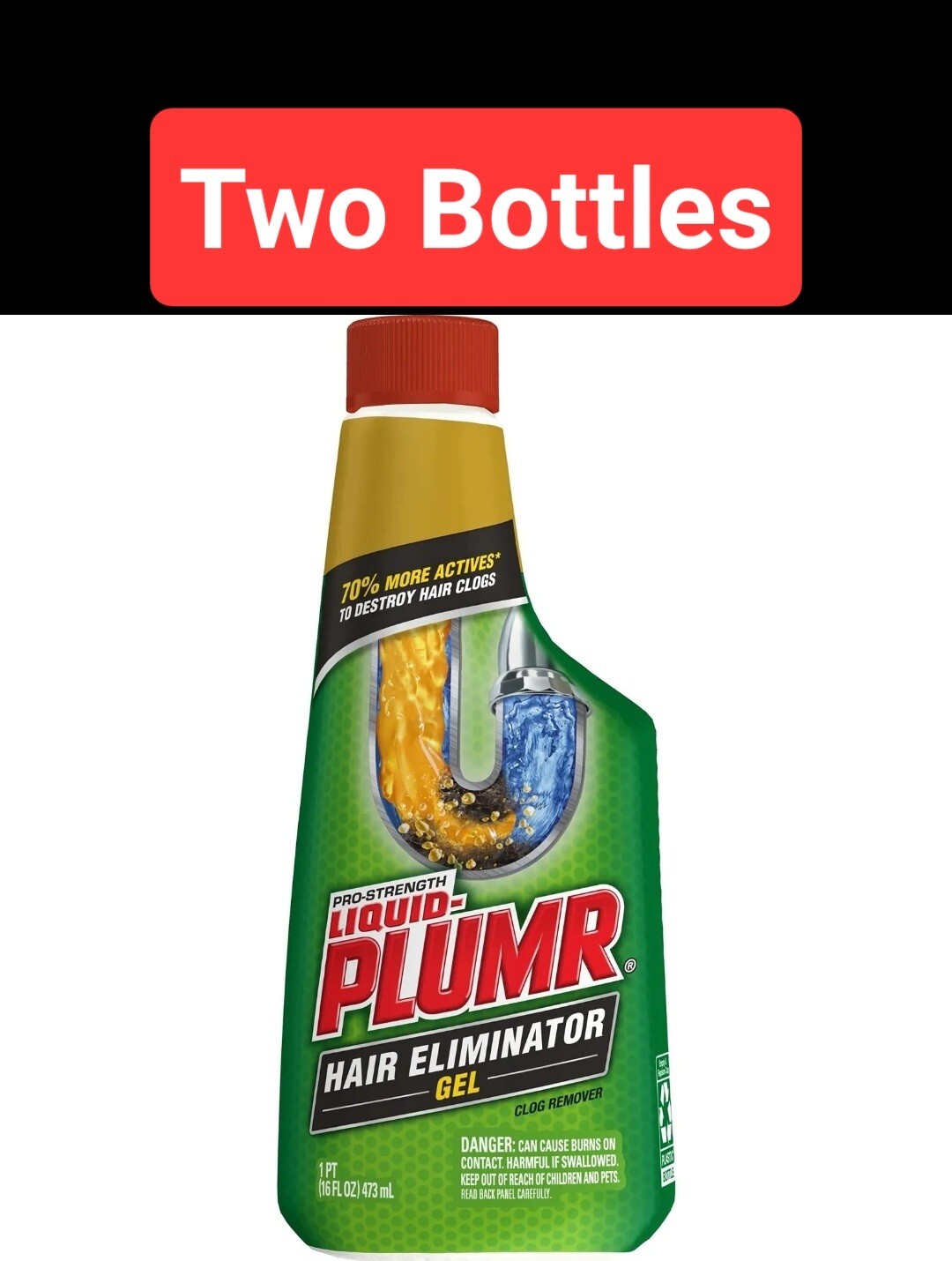 TWO – Liquid-Plumr Hair Clog Eliminator, Liquid Drain Cleaner, 16 Ounces