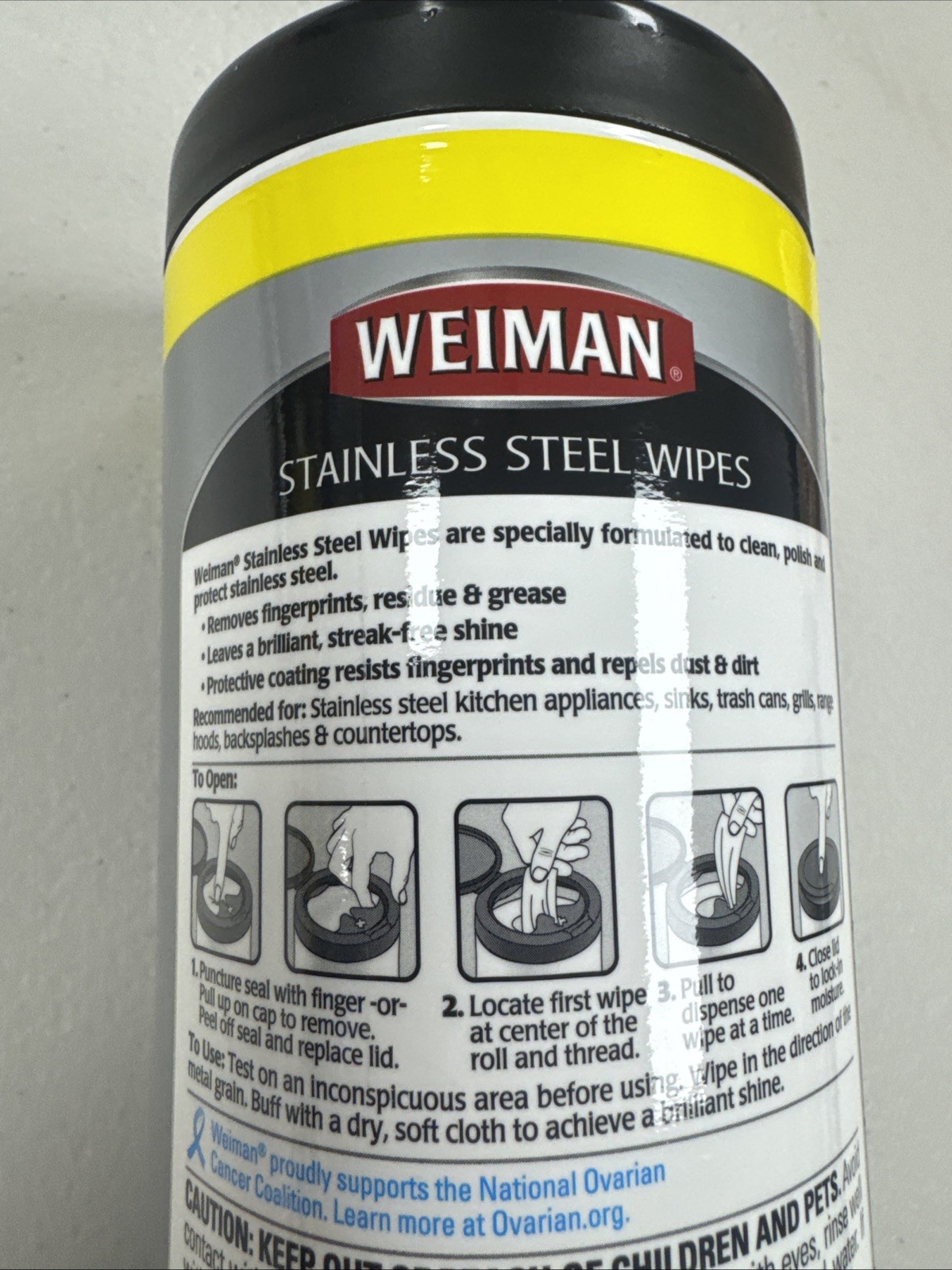 Weiman Stainless Steel Cleaning Wipes 30 Count Appliance Cleaner Streak Free