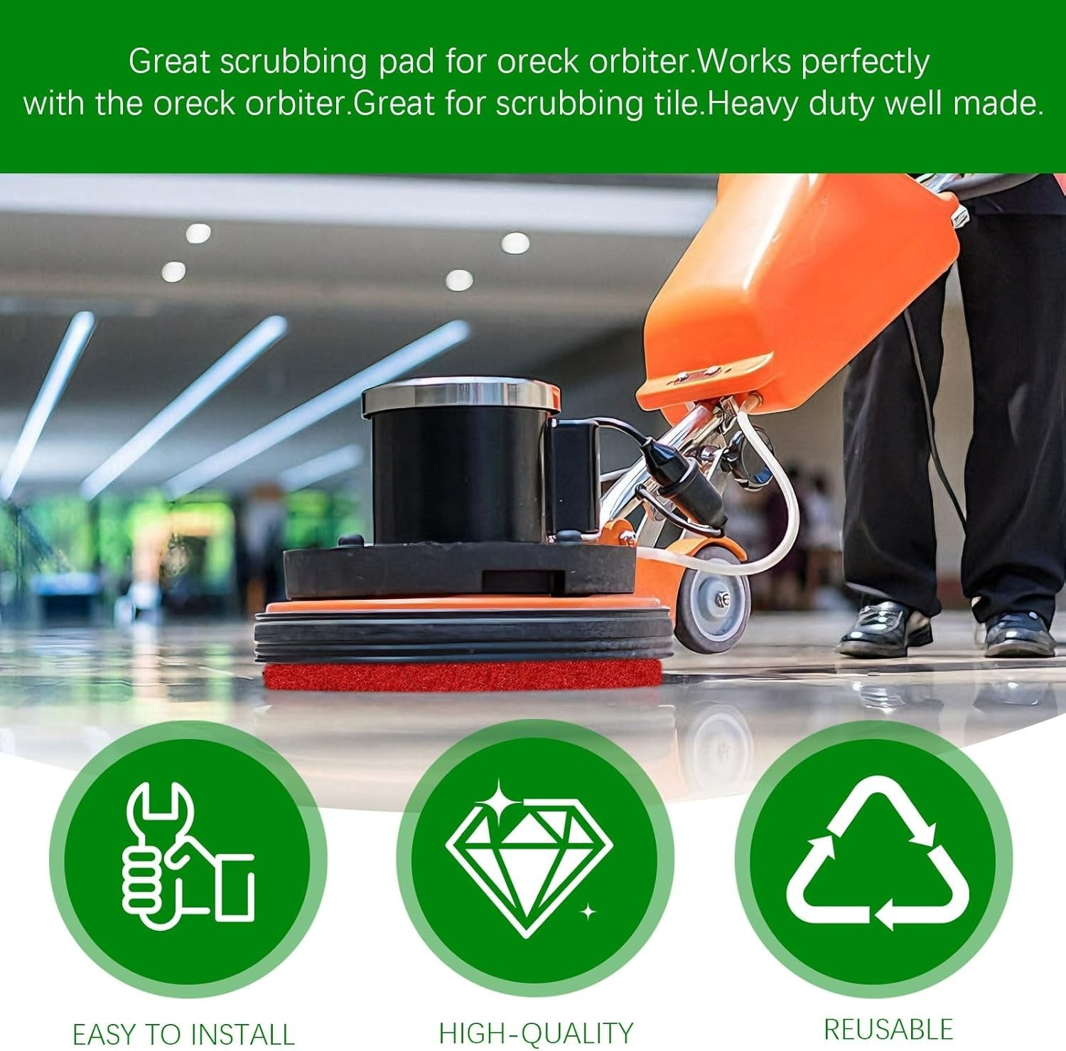 12″ Orbiter Cleaning Pads 2 Pack for Oreck ORB550MC Floor Machine
