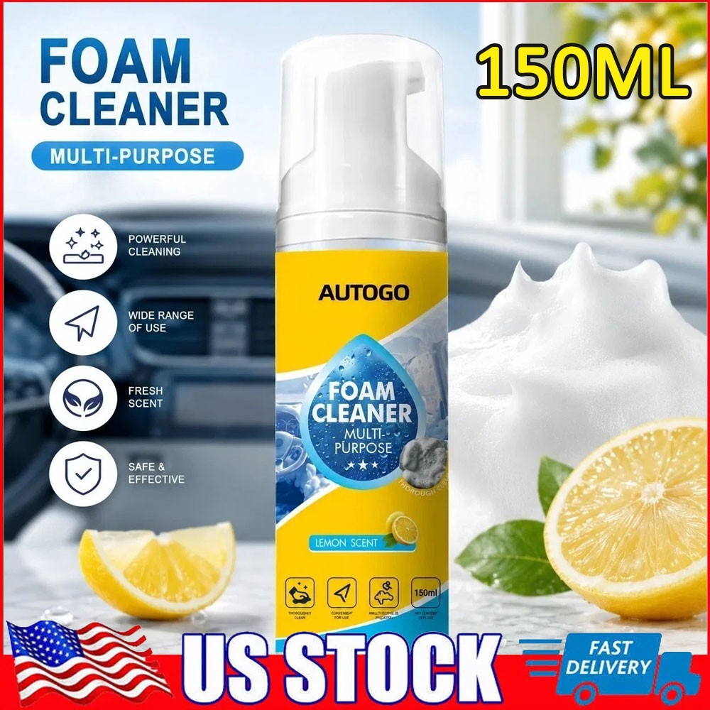 ­4-in-1 Multi-Enzyme Foam Cleaner, Deep Cleaning Spray for Car Kitchen Bathroom