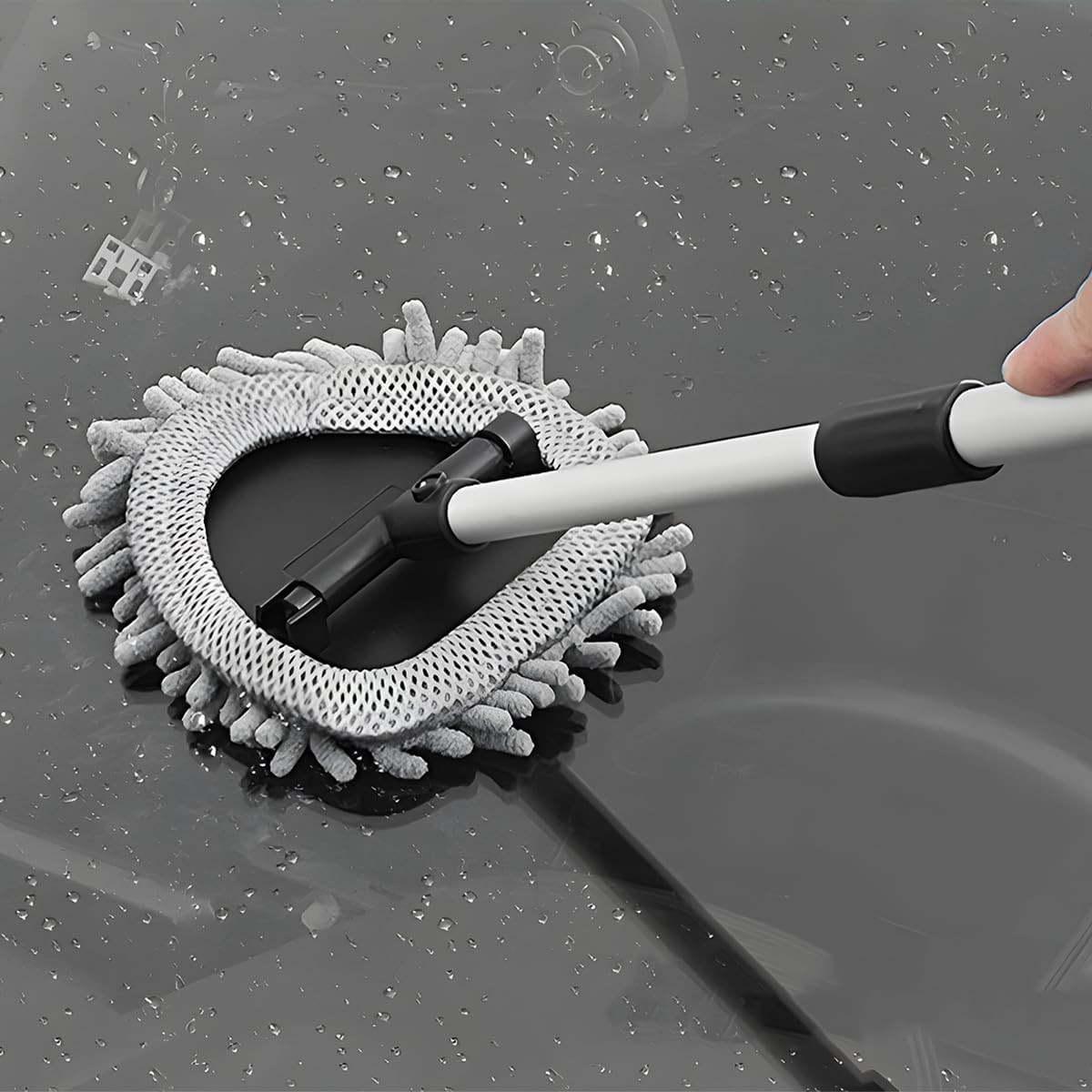 Car Windshield Cleaning Tool, Extendable Handle Vehicle Window Cleaning Kit with