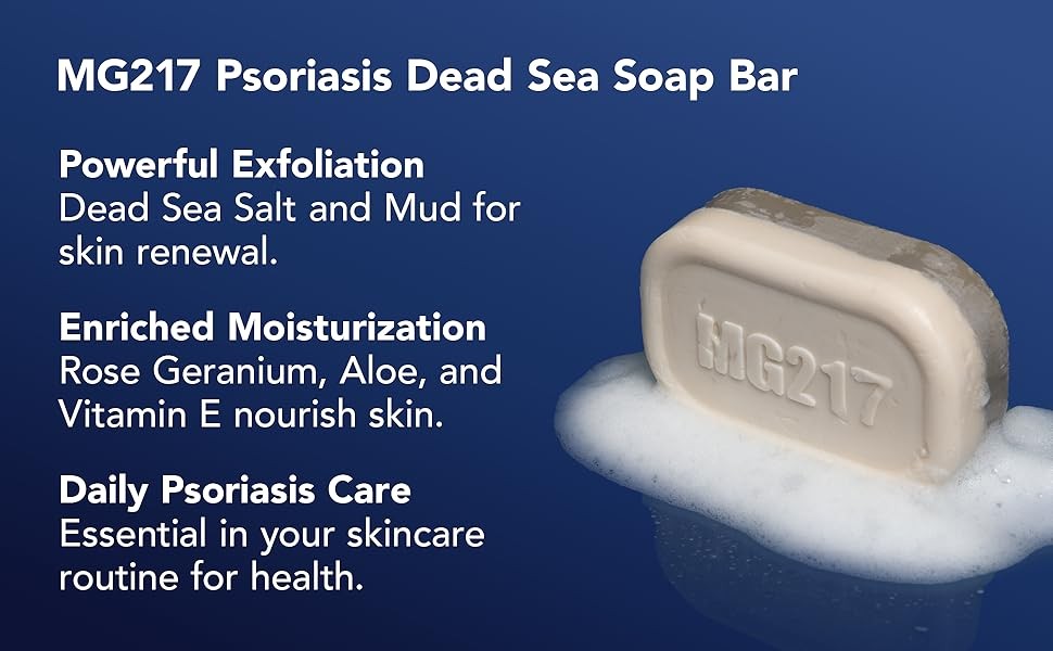 Psoriasis Dead Sea Exfoliating Bar Soap – Dead Sea Salt, Mud, Aloe Vera, Vitamin