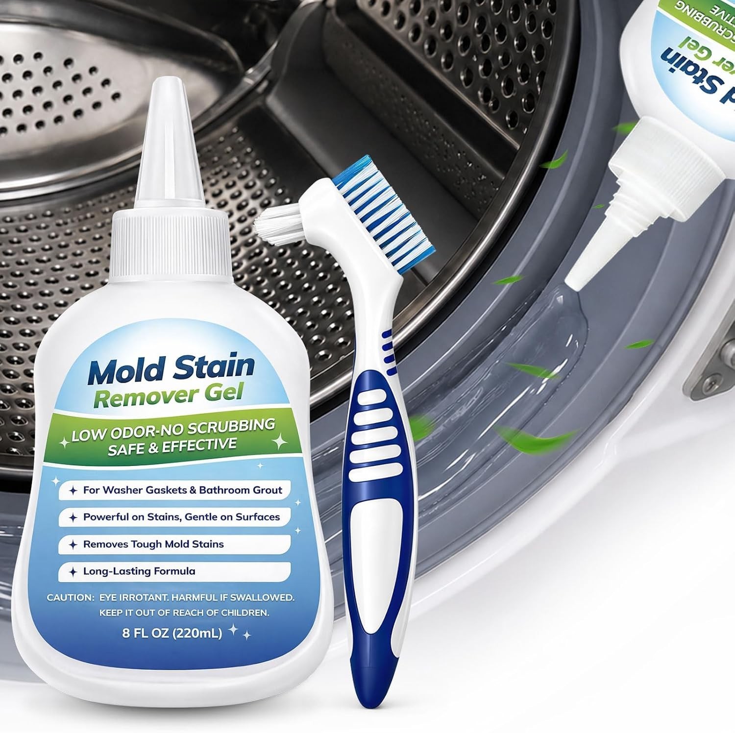 Mold-Stain Remover Gel for Washing Machine Seal & Bathroom – Low Odor Gel for…
