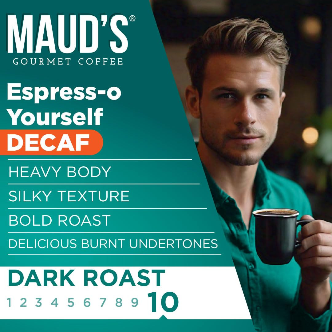 Maud’S Decaf Espresso Roast Coffee Pods 100 Ct Decaffeinated Dark Roast