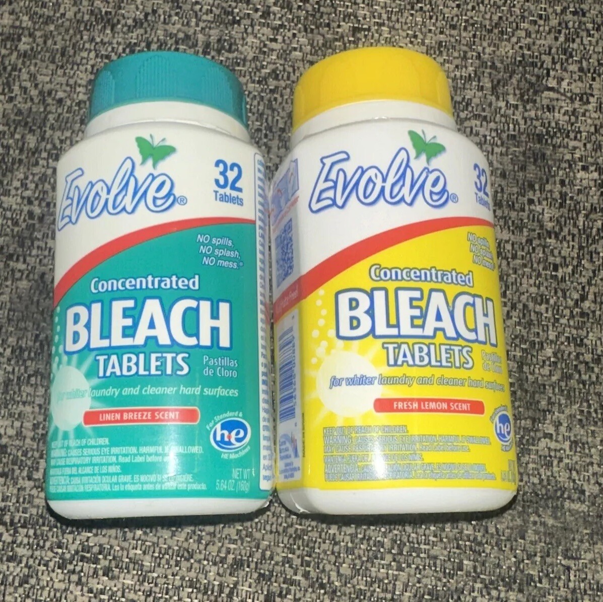 EVOLVE Fresh Lemon Scent + Linen Breeze Scent Concentrated Whiteners. Lot of 2.