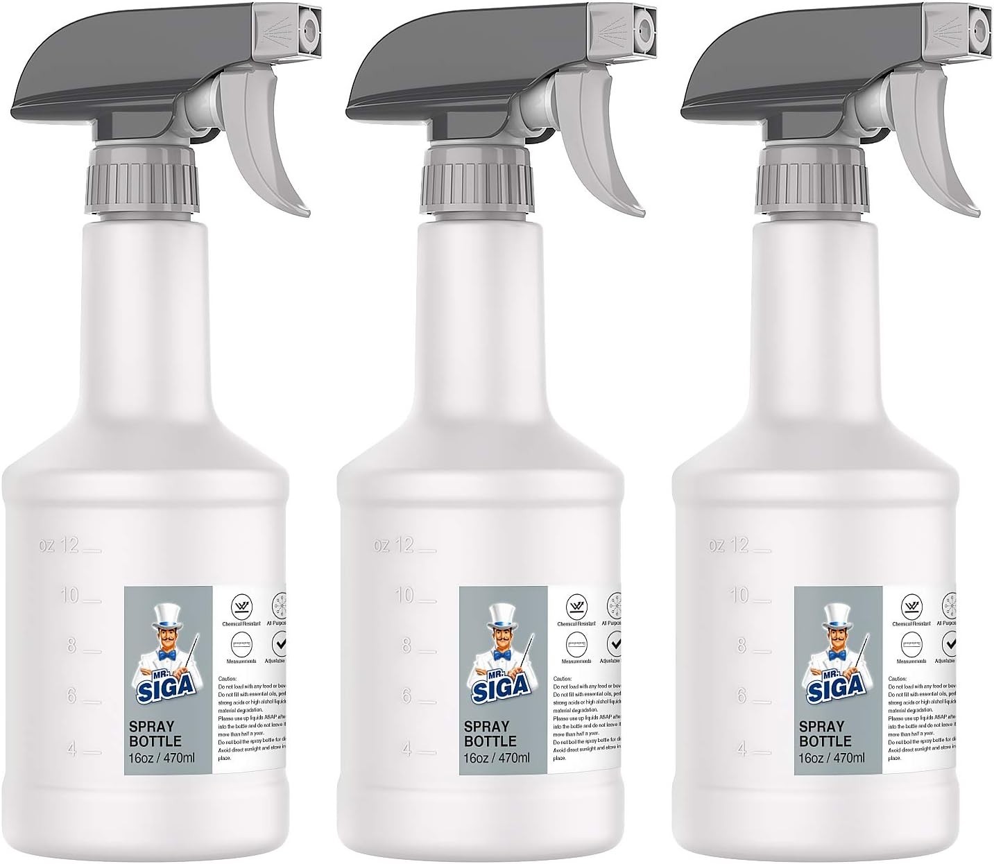 16 oz Empty Plastic Spray Bottles for Cleaning Solutions, Heavy Duty Househol…