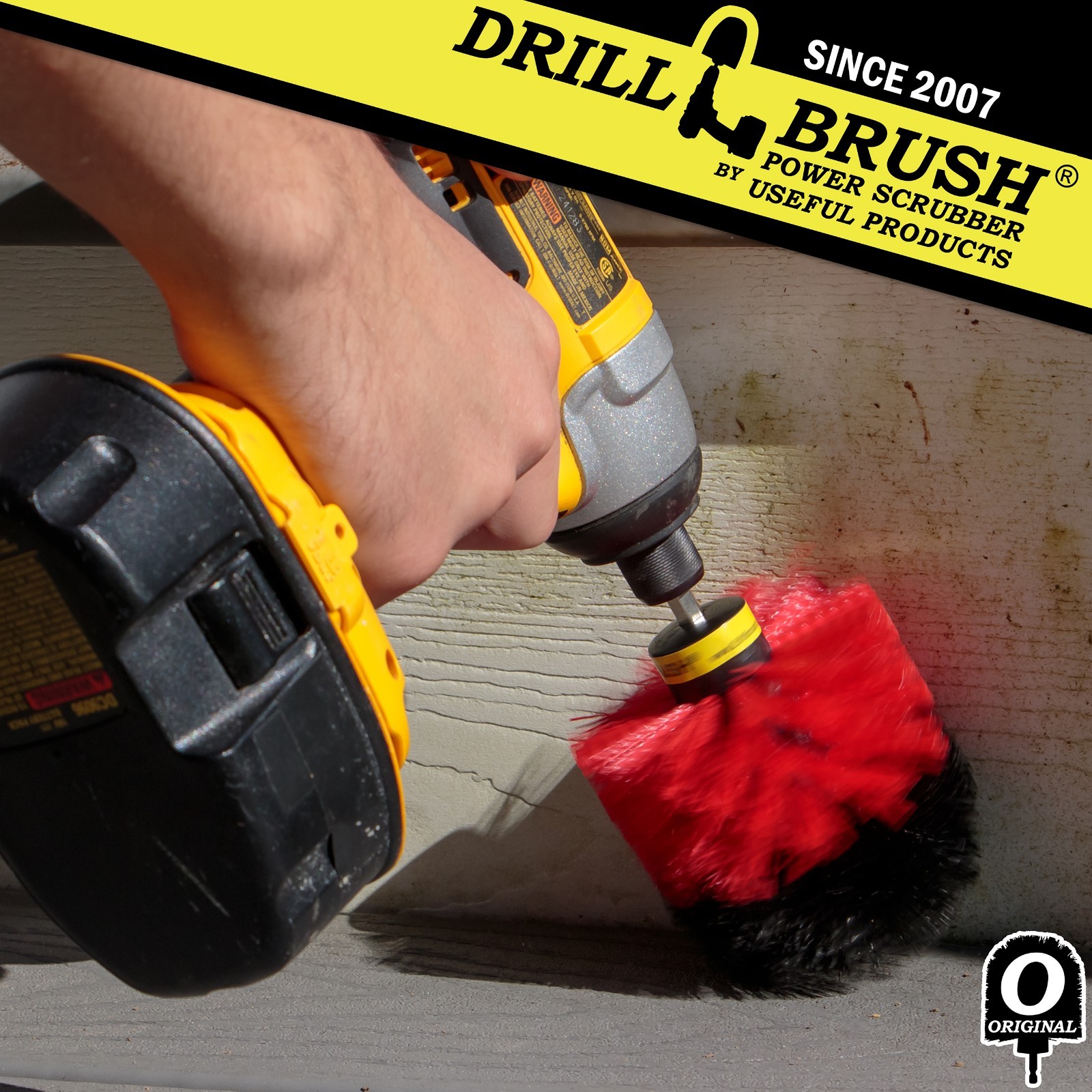 Original Drillbrush Power Scrubber Heavy Duty Stiff Bristle Nylon Scrub Brush