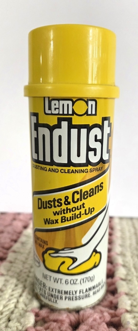Vintage Endust Dusting & Cleaning Spray LEMON ZEST Spray On, Whipe Off & Go 6 oz