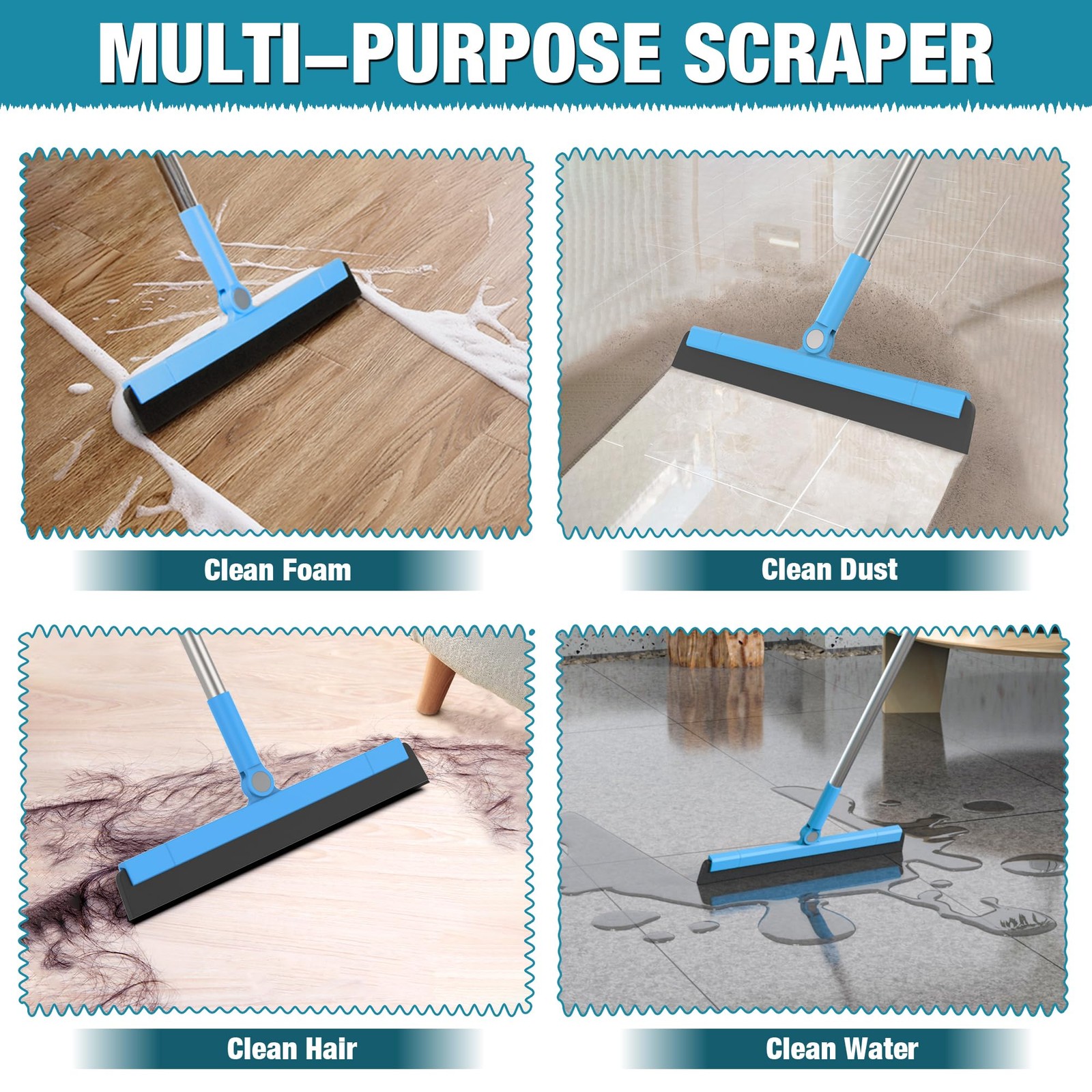 Mini escobilla de piso para quitar agua para baño 59.8 pulgadas profesional NEW