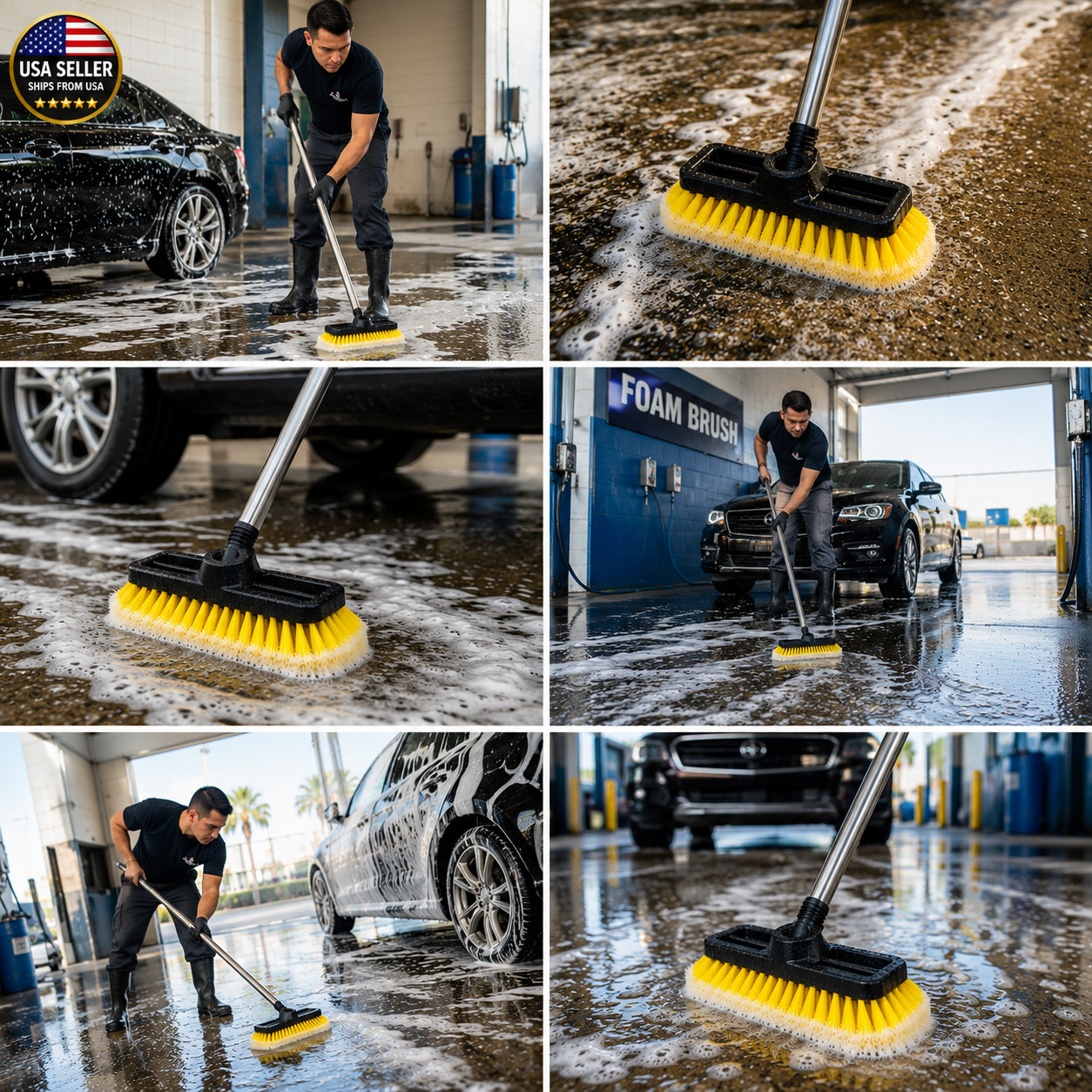 soft bristle car wash brush head- gentle auto cleaning tool