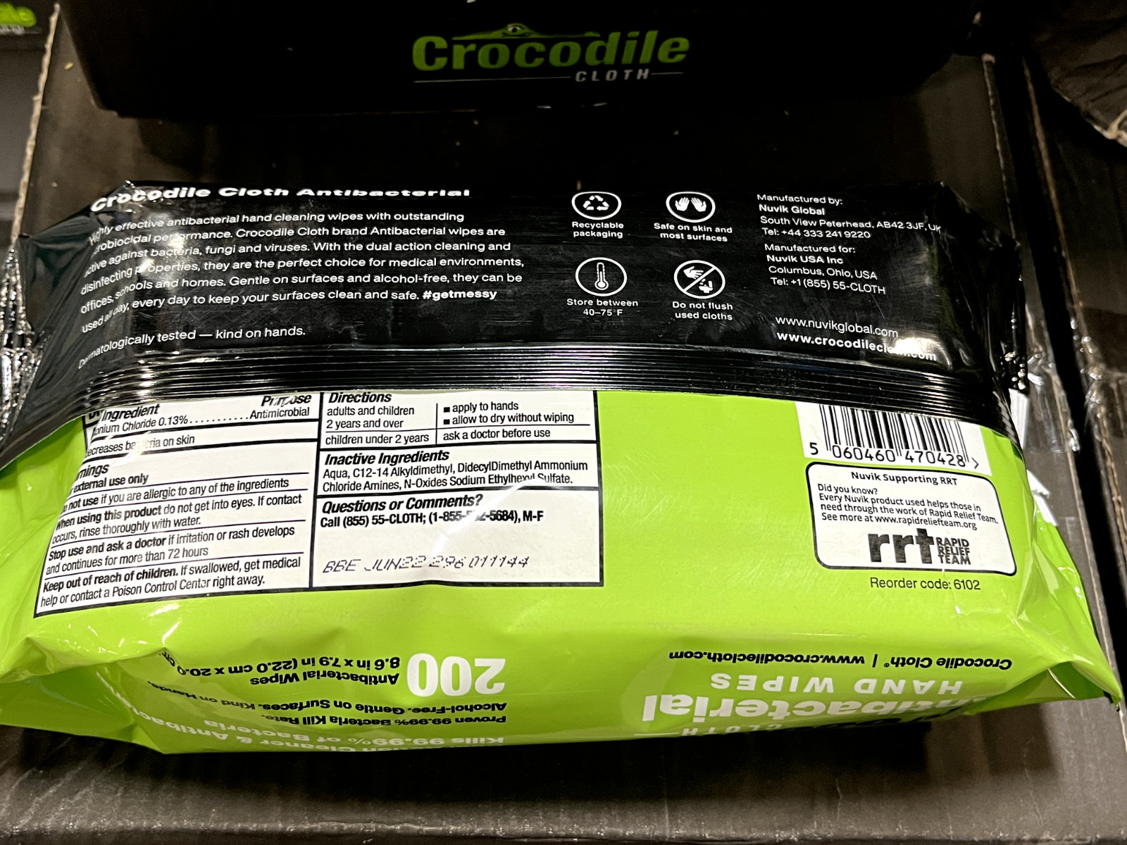 5 packs Crocodile Cloth ntibacterial Hand Wipes 200 sheets per Pack