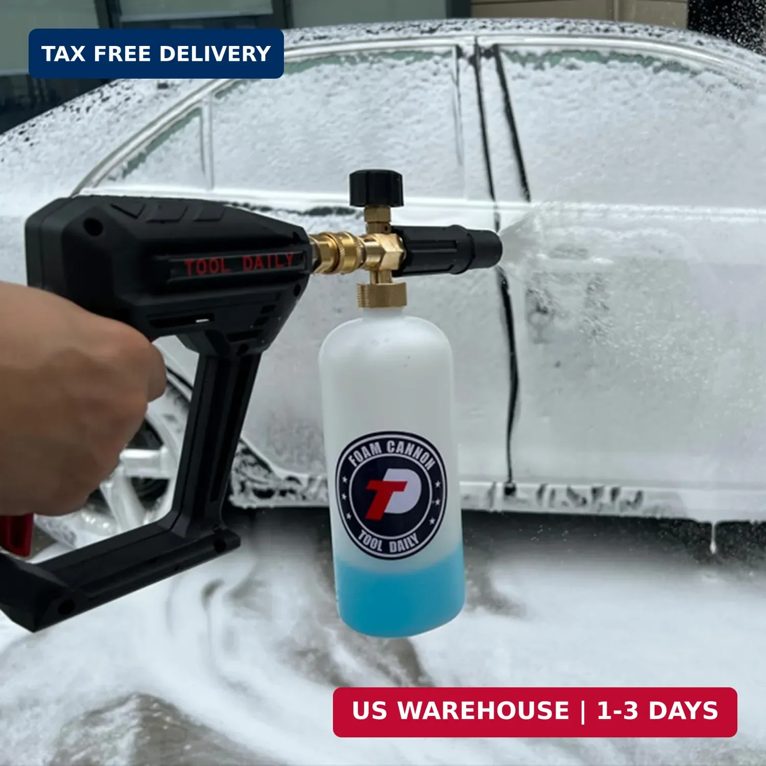 Tool Daily Foam Cannon Bottle with Straw, Replacement Foam Spray Bottle for Car