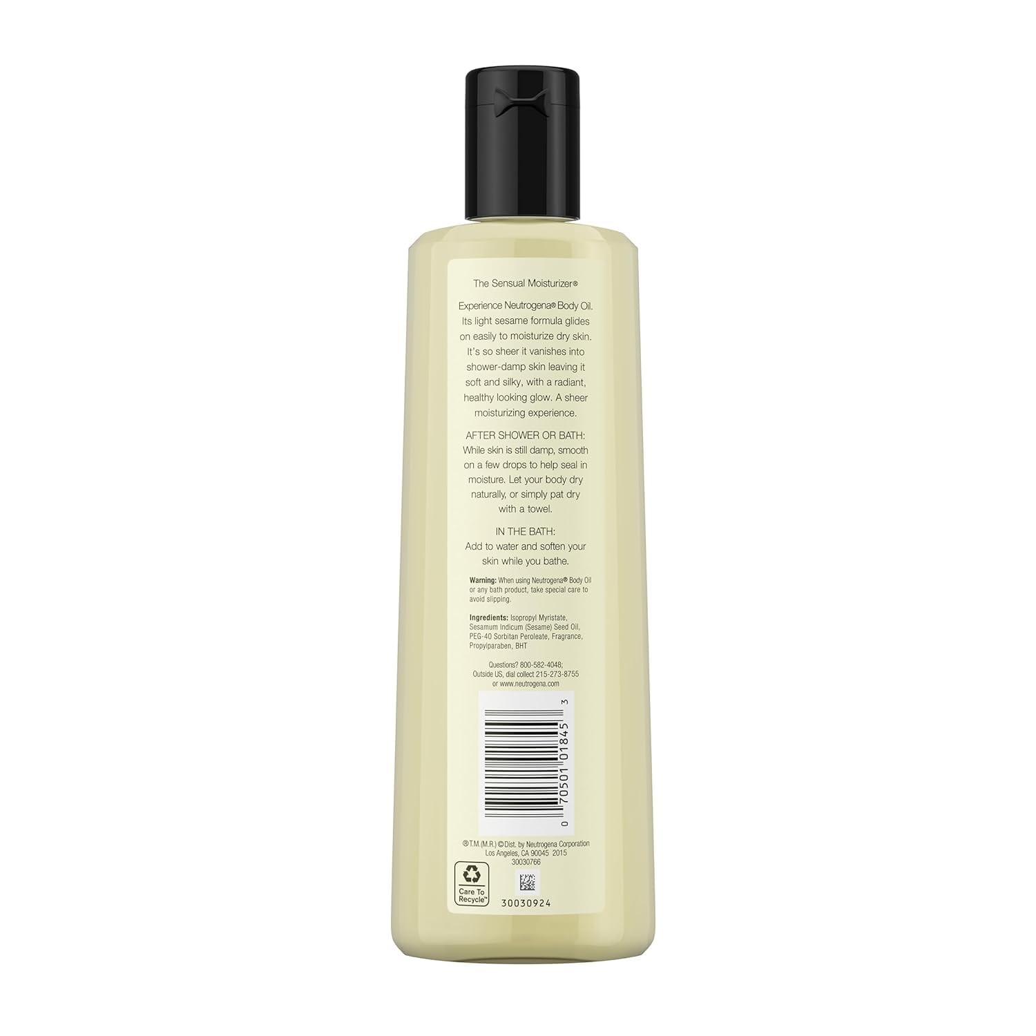 Neutrogena Body Oil Light Sesame Formula, Twin Pack of 16 fl oz, Radiant Glow
