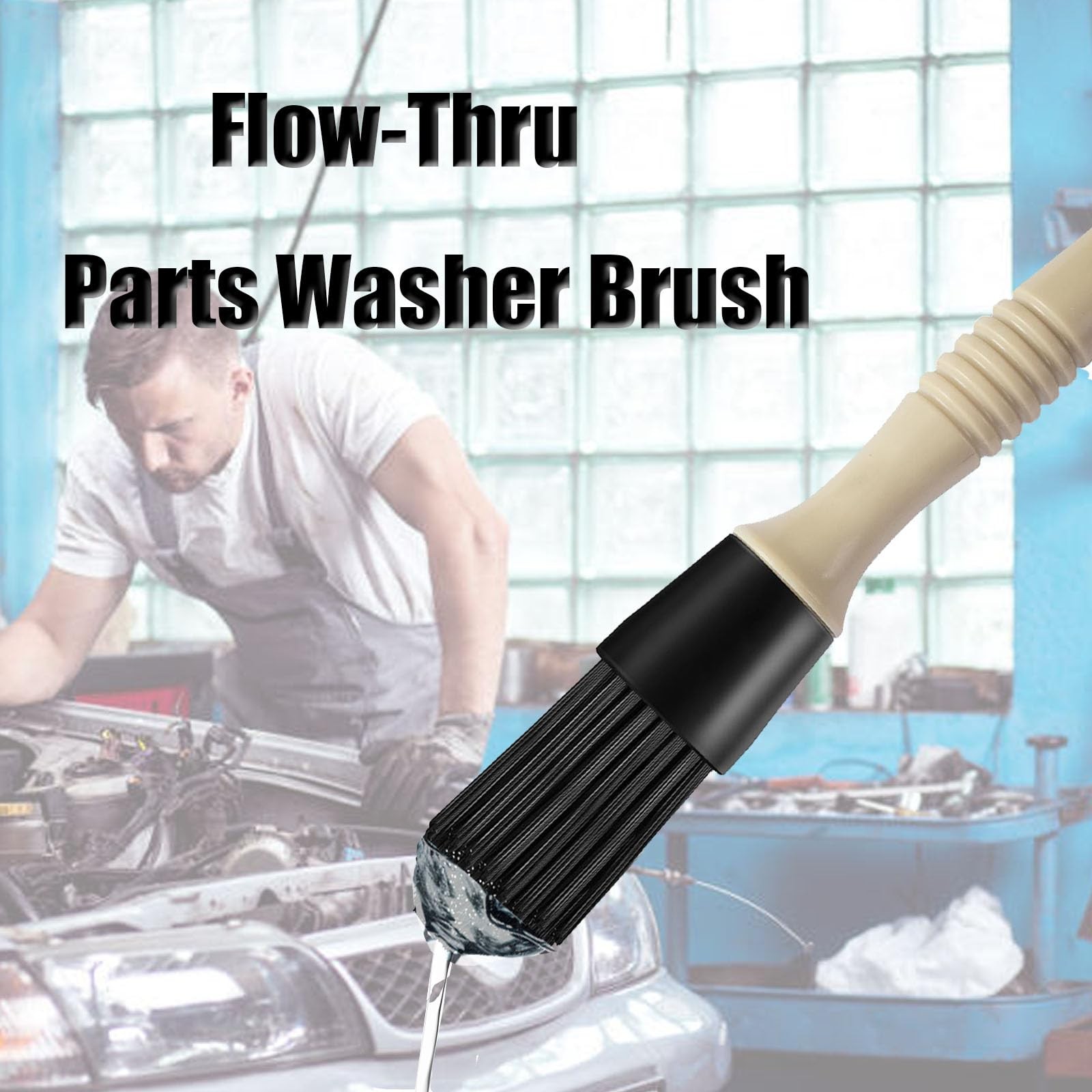 Flow-Thru Parts Washer Brush Wear Resistant Parts Cleaning Brush Parts Flow T…