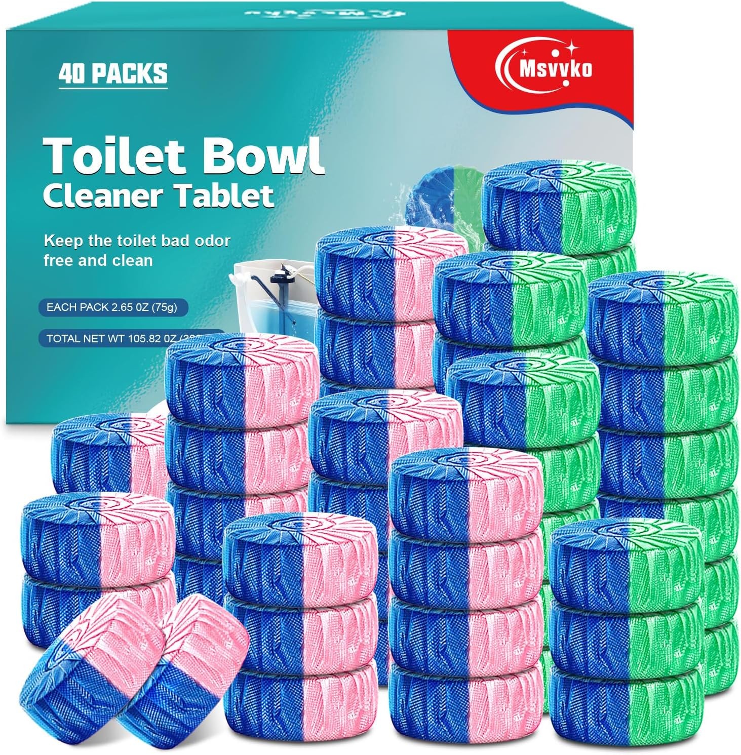 Toilet Bowl Cleaner Tablets Blue Toilet Tank Cleaners, Septic-Safe Hard Water St