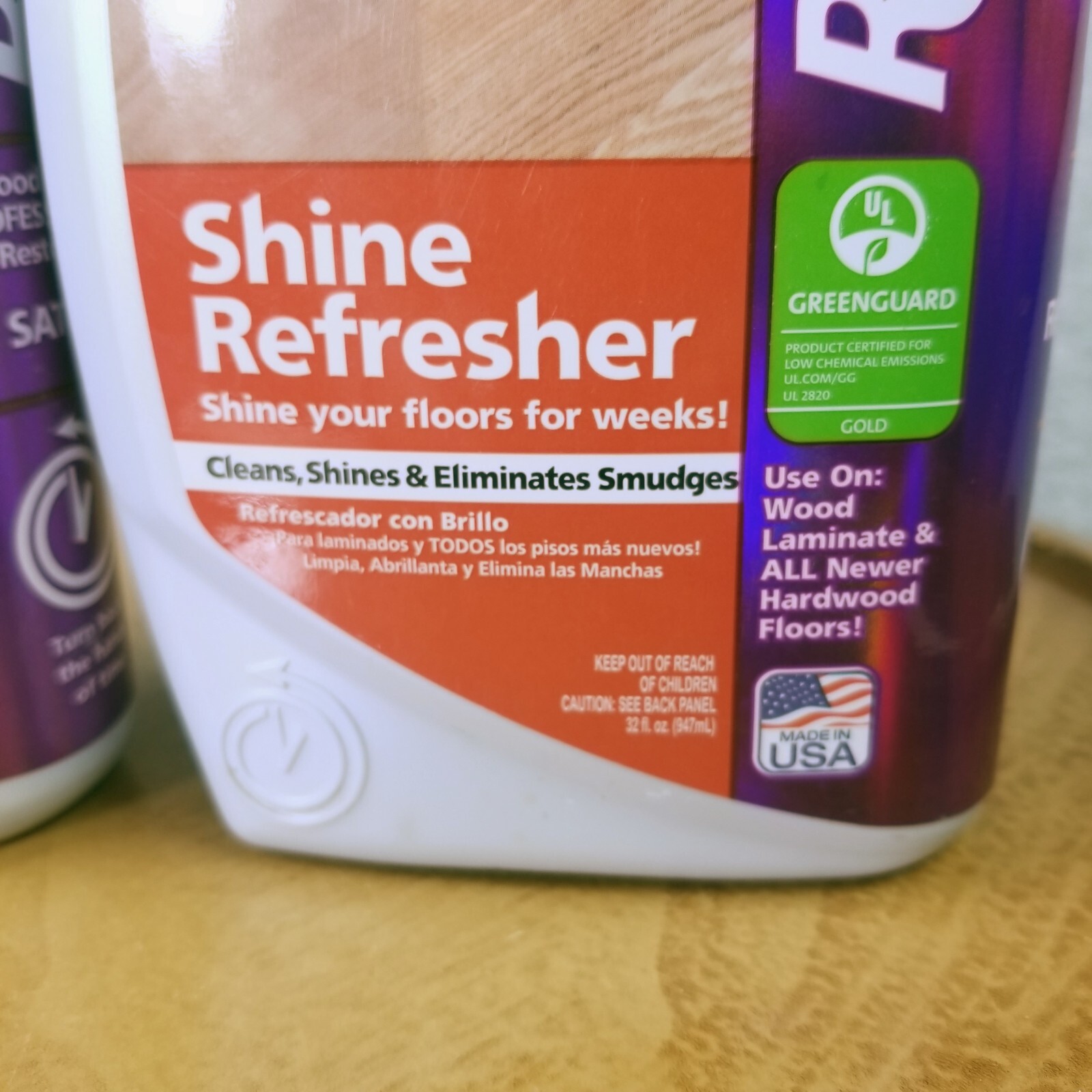Rejuvenate Shine Refresher 3/4 Full & Floor Restorer 1/2 Full Lot 2 Bottle *see