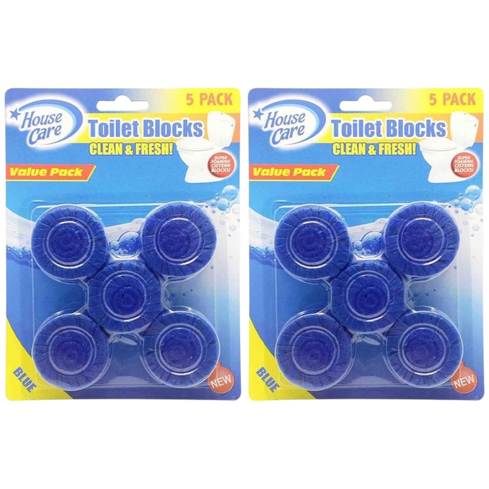 Blue Toilet Bowl Blocks / Tablets – Clean & Fresh, 5 Count (Pack of 2)