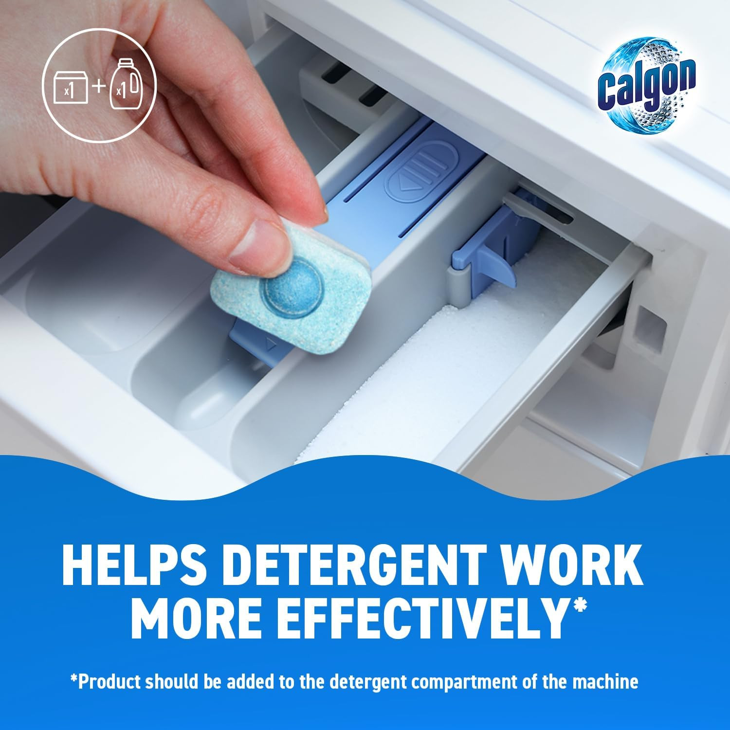 4-In-1 Washing Machine Cleaner and Water Softener Tablets, 75 Count, Removes Li