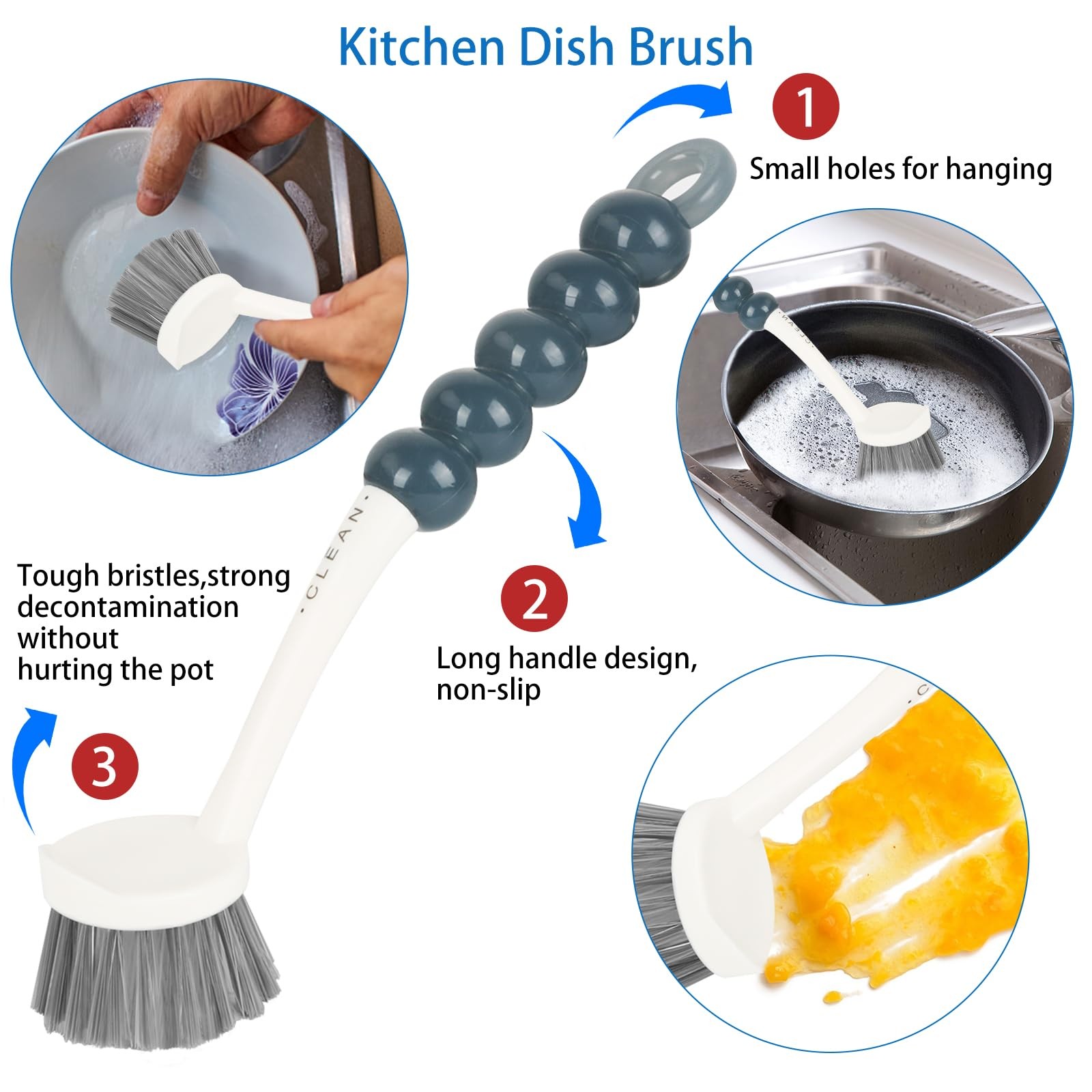6 Pack Multipurpose Household Cleaning Set, Deep Cleaning Brush Set with Grip…