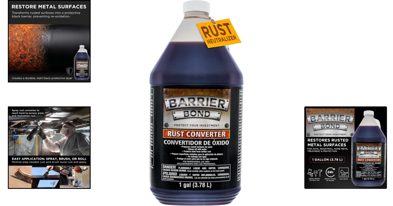 Rust Converter, 1 Gallon, Anti-Rust Metal Coating, Rustpoofing Protection