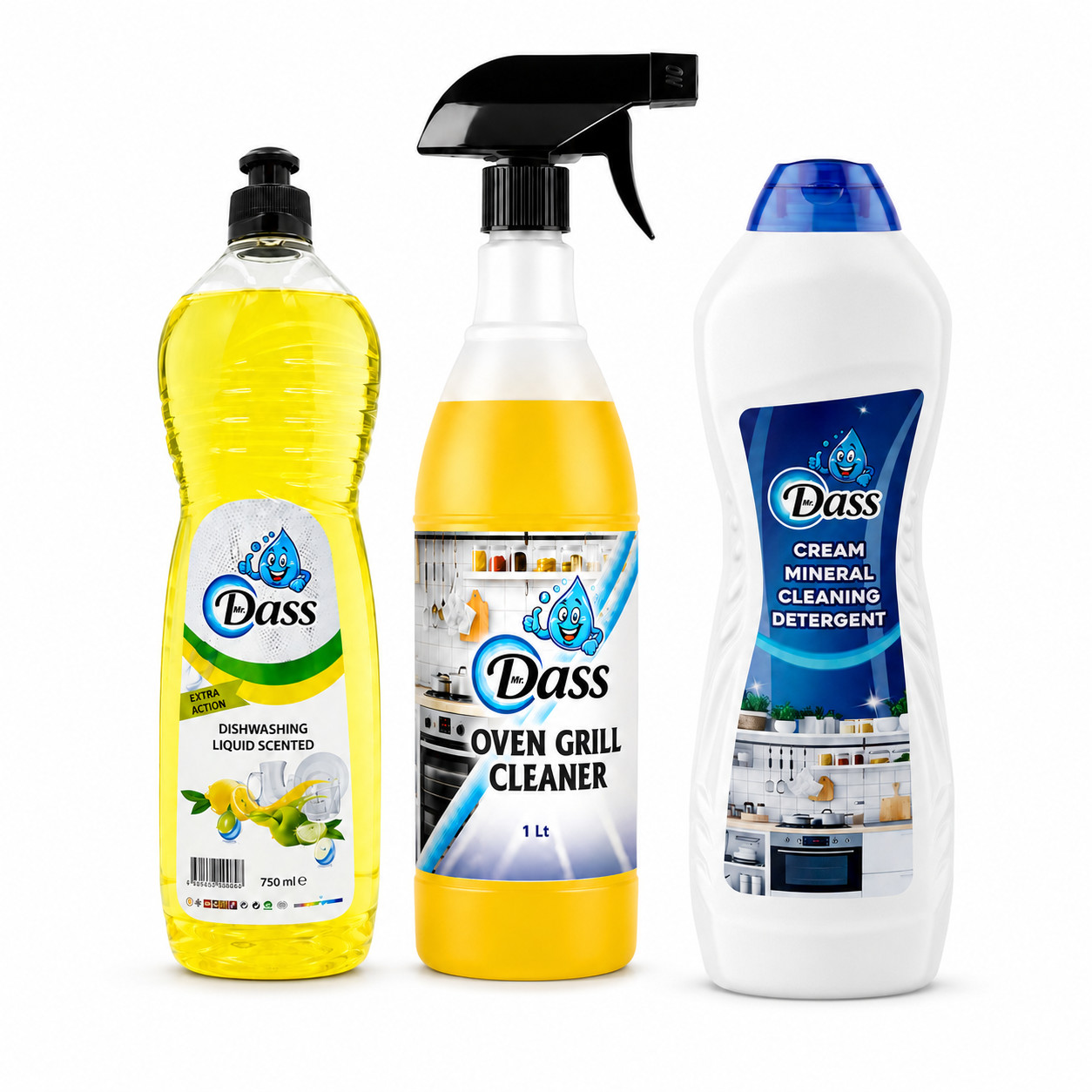 Mr Dass Kitchen Cleaning Bundle Dishwashing Oven Grill & Cream Cleaner 3pc