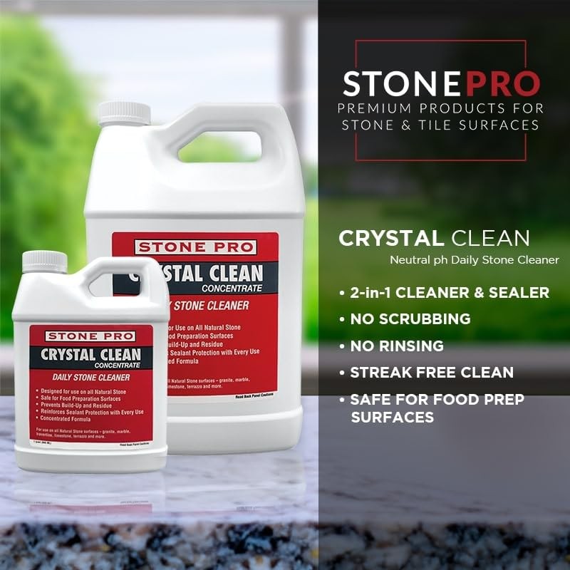 Stonepro Crystal Clean 32 Fl Oz Multi Surface Cleaner Streak Free Ph Neutral