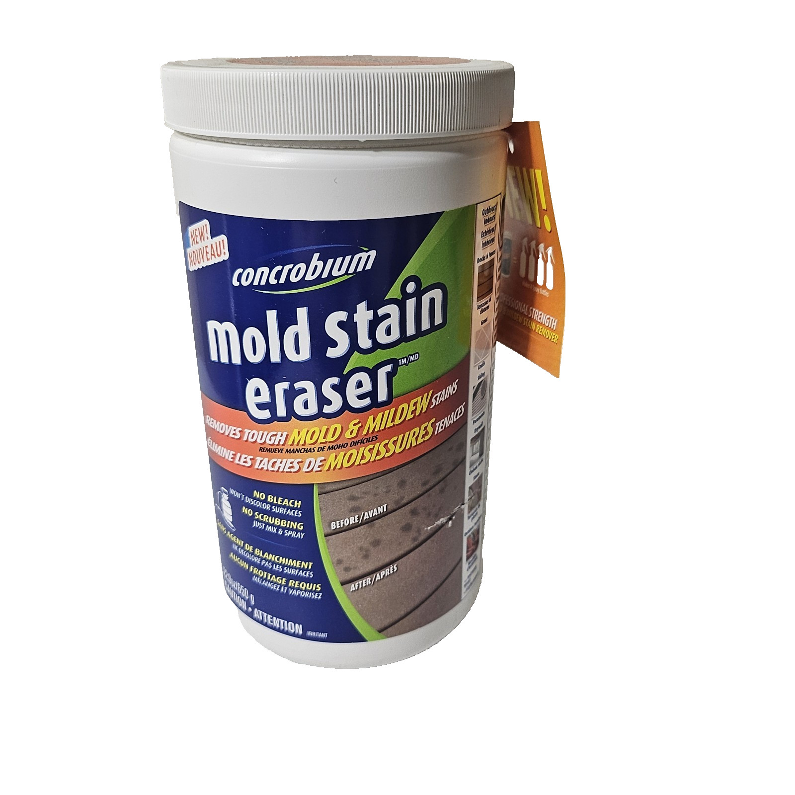 (1) Concrobium Mold Stain Eraser 22.9 oz Eliminates Stains Powder New
