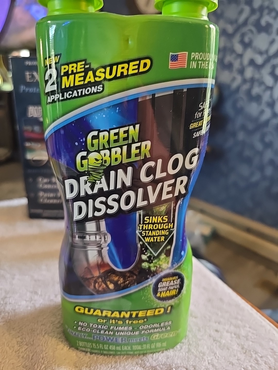Drain Clog Remover and Cleaner, Septic-Safe, Bleach-Free,No Harsh Fumes – 2 Uses