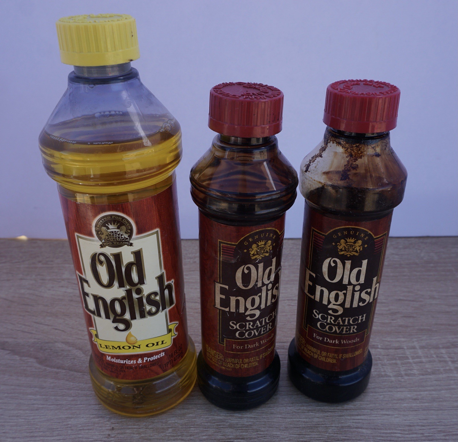 Old English Lemon Oil & Scratch Cover for Dark Woods 3-Pack Lemon Scent