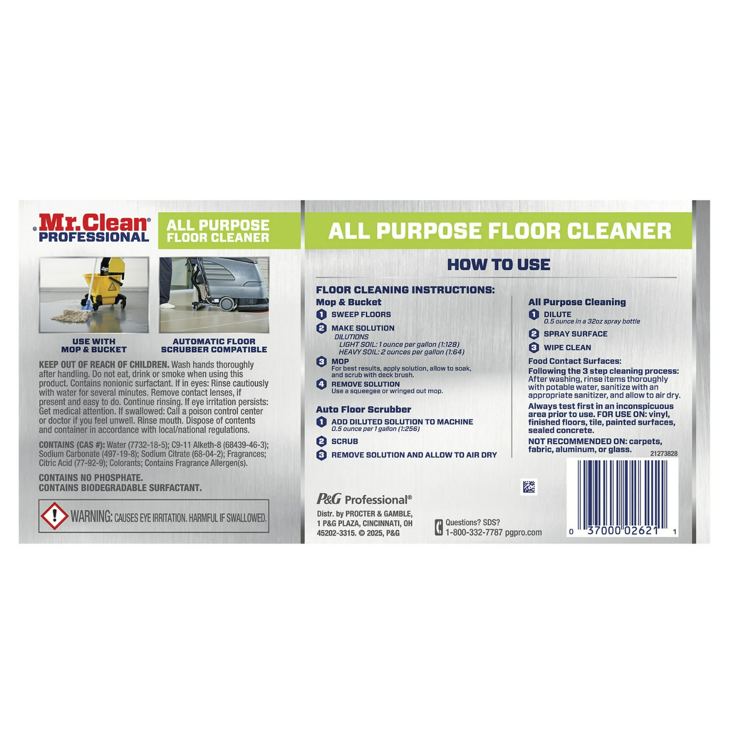 (2 Pack) Mr Clean Finished Floor Cleaner 1 Gallon Lemon No Rinse Shine Formula