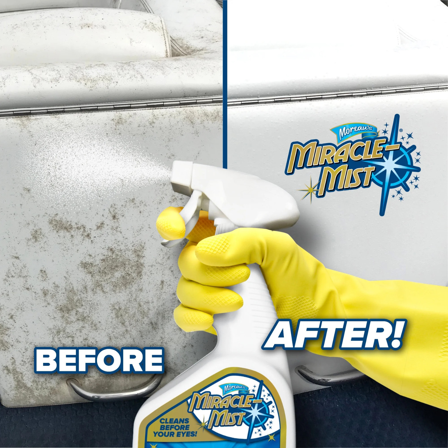 2PK Miracle Mist Instant Mold & Mildew Stain Remover Spray for RV&Boat, 32 fl oz