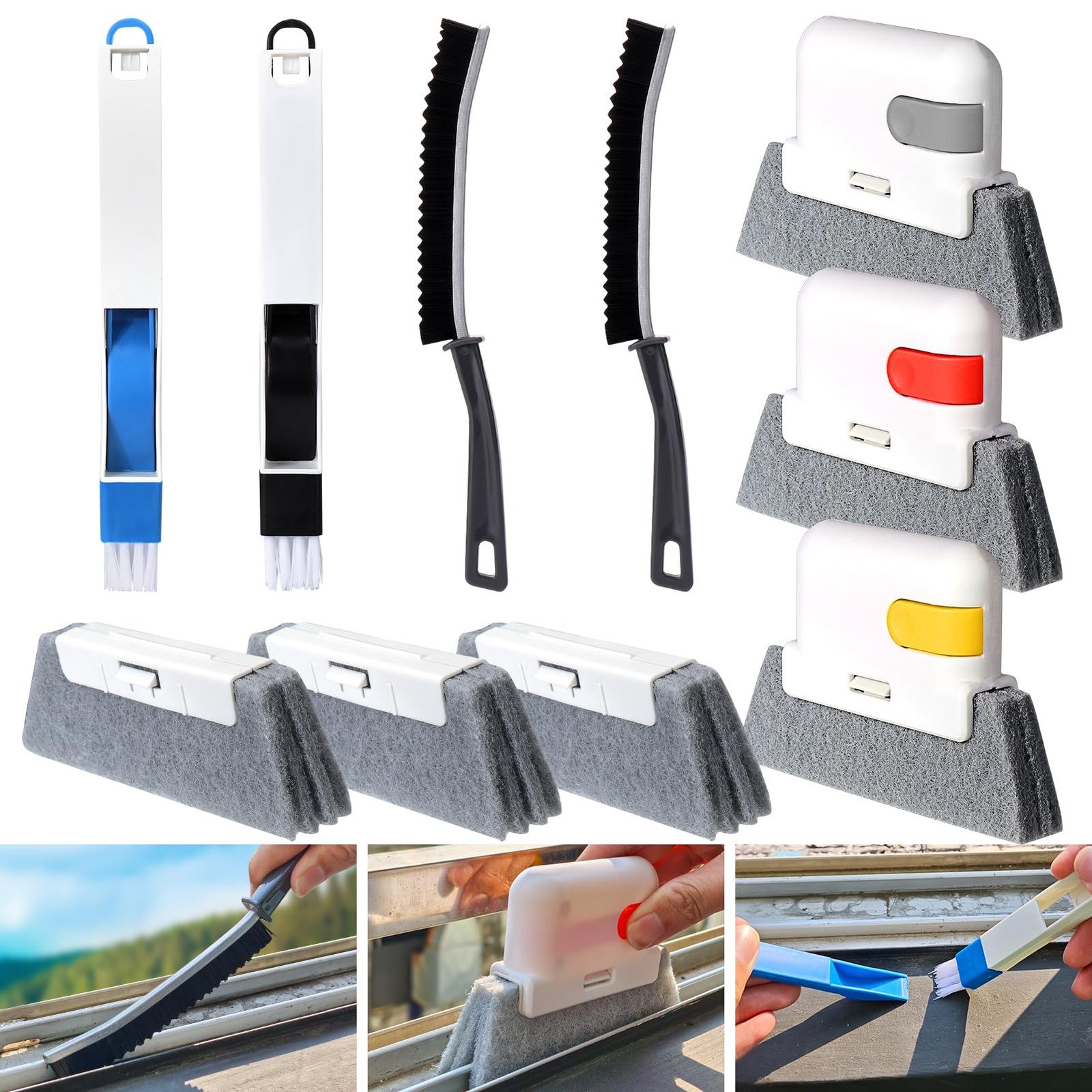 Window Sill Cleaner Tool,10 Pcs Door Window Track Cleaning Tools Kit,Sliding …