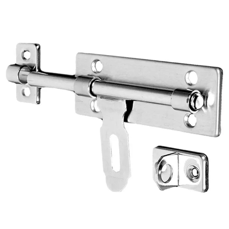 New Stainless Steel Hardware Door Lock Barrel Bolt Latch Padlock Clasp Set Brush