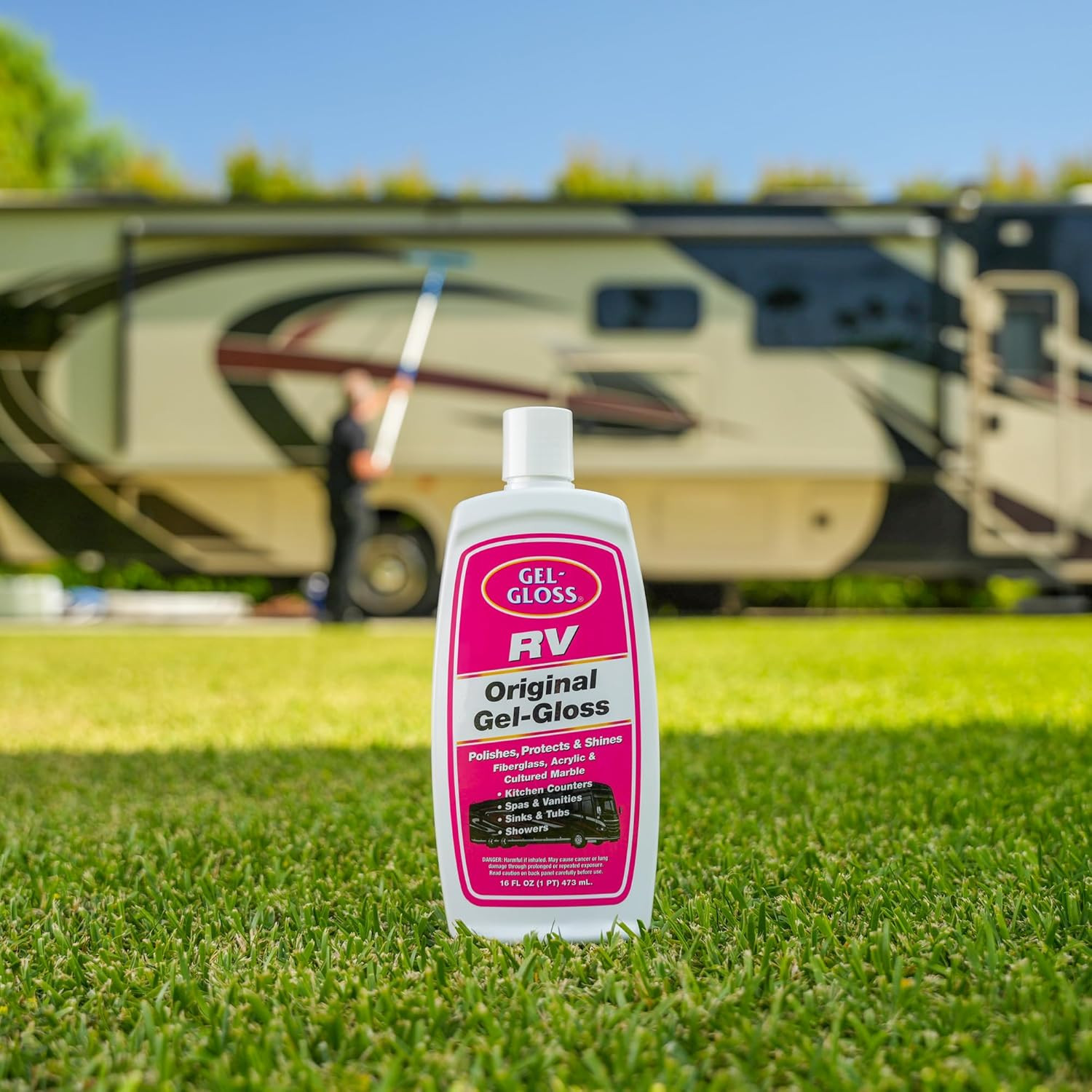 RV Fiberglass Polish Protector 16 oz Carnauba Wax Removes Water Spots Oxidation