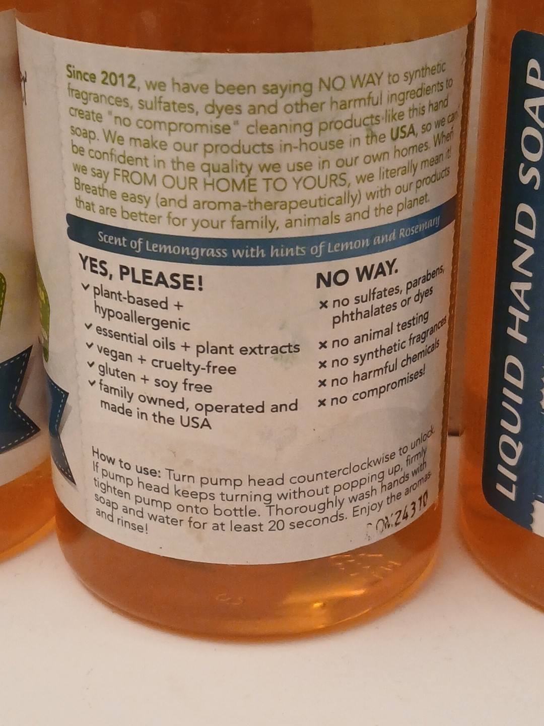 THREE Flower Power Lemongrass Vegan Hypoallergenic Liquid Hand Soaps 12 oz Each