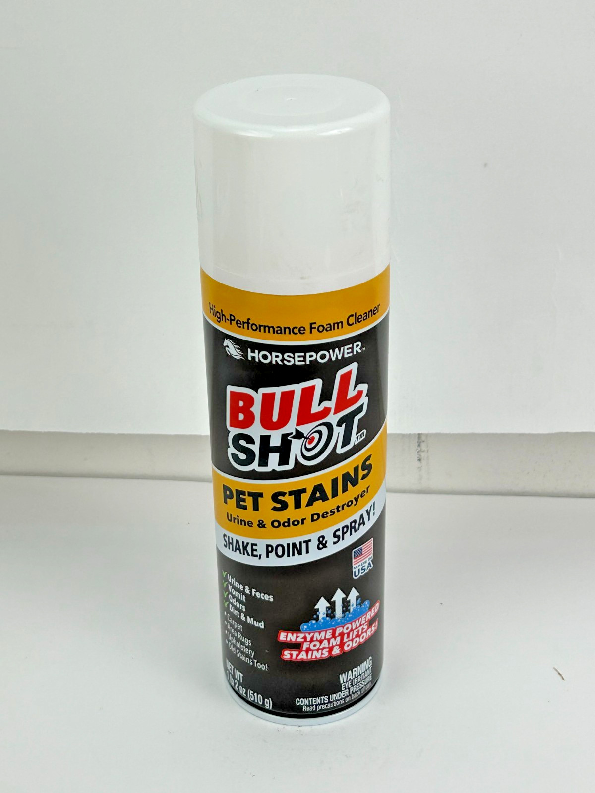 Bull Shot Pet Stains Remover, Foaming Carpet Spot Cleaner for Pet Accidents