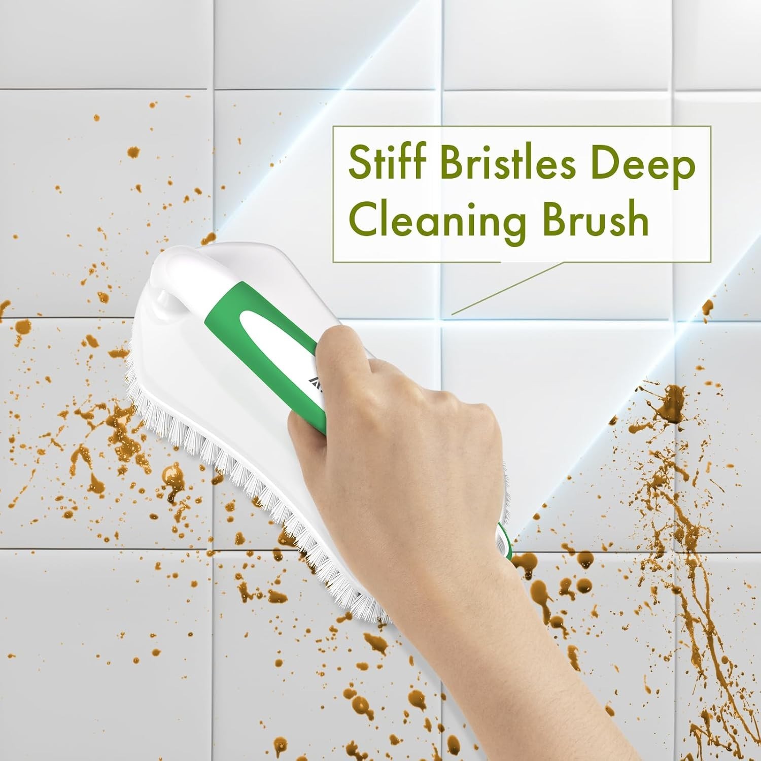 Pack of 2 Comfort Grip Shower Scrubber Brushes for Heavy Duty Household Cleaning