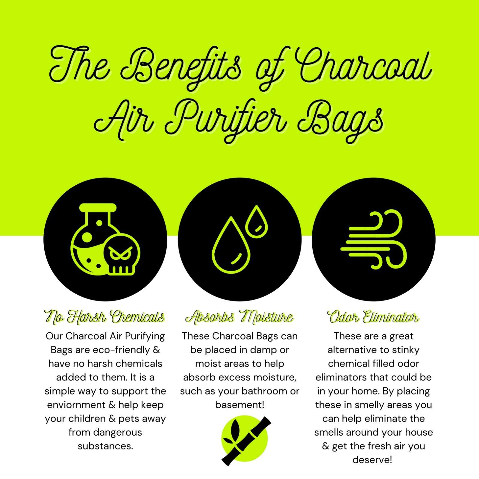 Bamboo Charcoal Odor Eliminating Bags – Pack of 4 – 200 grams – Brand NEW